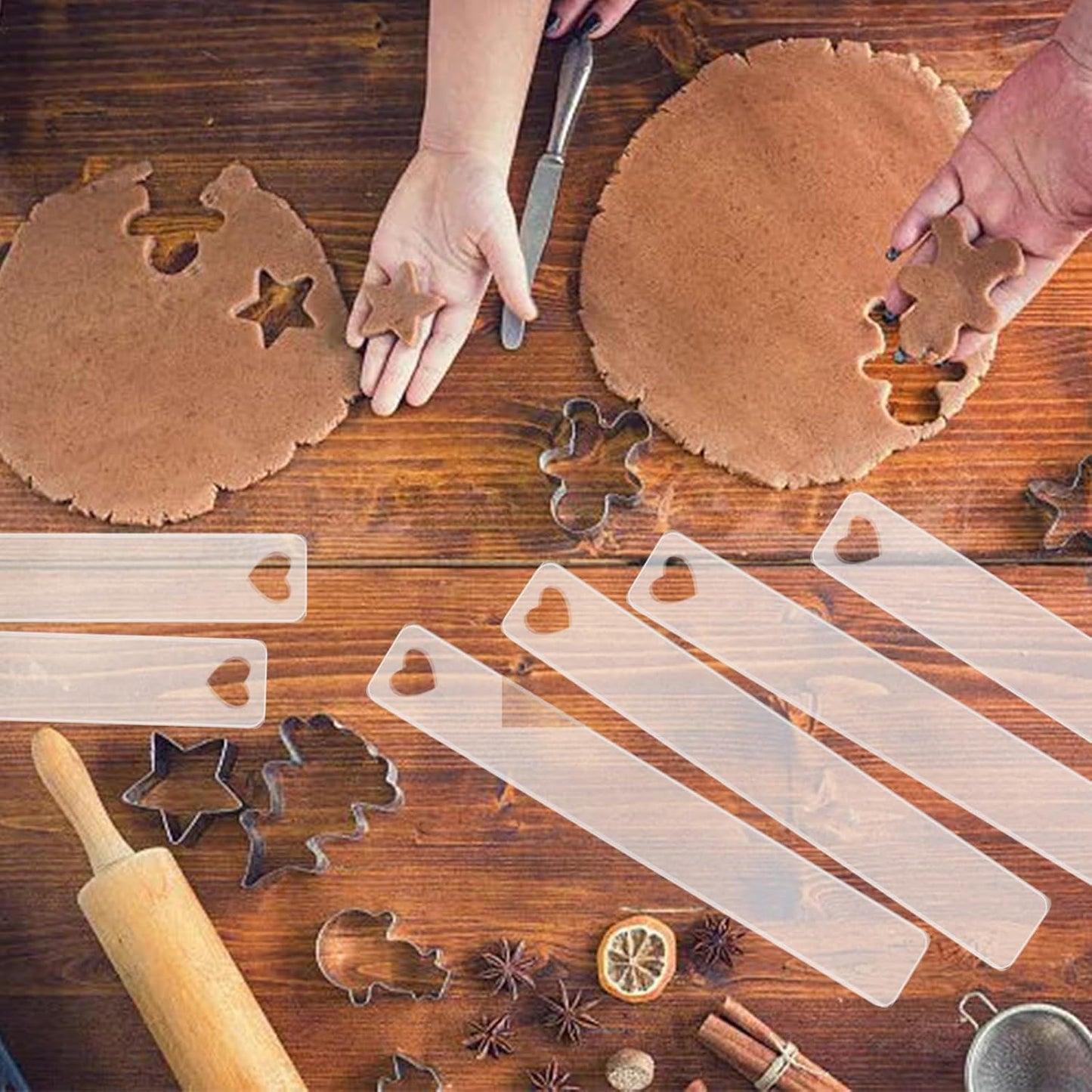 3 Pairs Rolling Pin Guides, Dough Thickness Guides, Polymer Clay Depth Guide Set, 3 Sizes 2/3/5mm for Polymer Clay Thickness, Durable Acrylic Roller Depth Guides for Crafting, Polymer Clay Tools