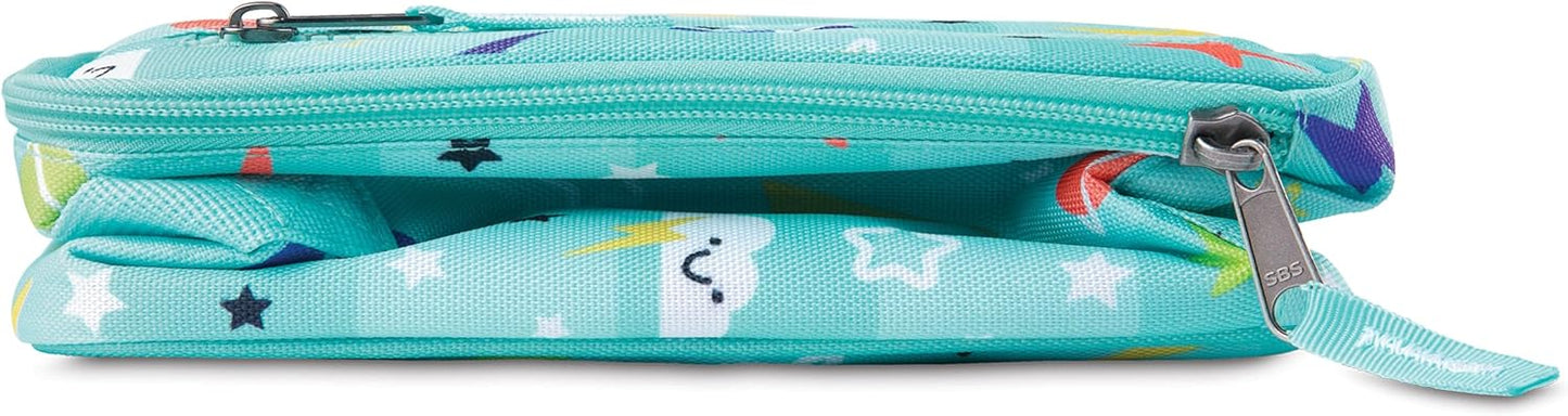 PackIt Freezable Classic Lunch Box, Happy Clouds, Built with ECOFREEZE Technology, Fully Freezable, Collapsible, Reusable, With Zip Front Pocket and Buckle Handle, Designed for Fresh Lunch On the Go