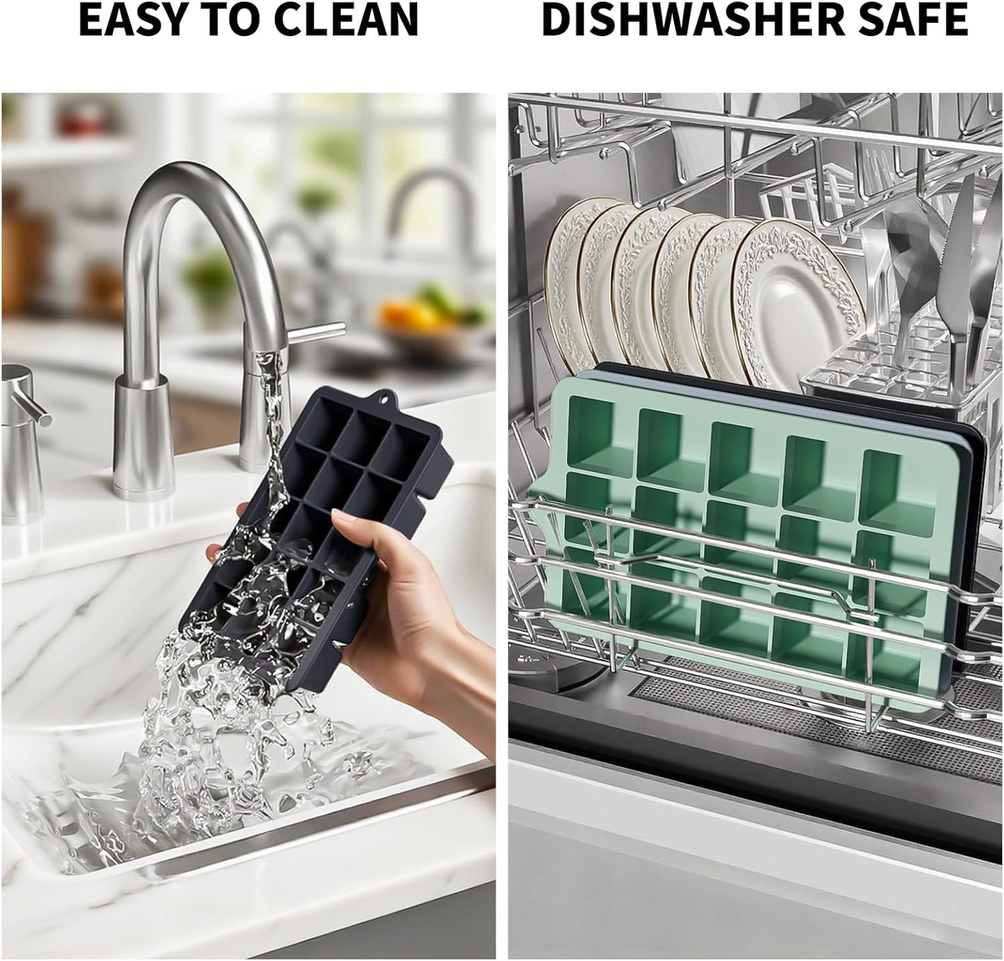 Silicone Ice Cube Tray 3 Pack, HANCELANT Ice Cube Mold, Ice Trays for Freezer with Lid for Whiskey, Baby Food, BPA Free, Easy Release