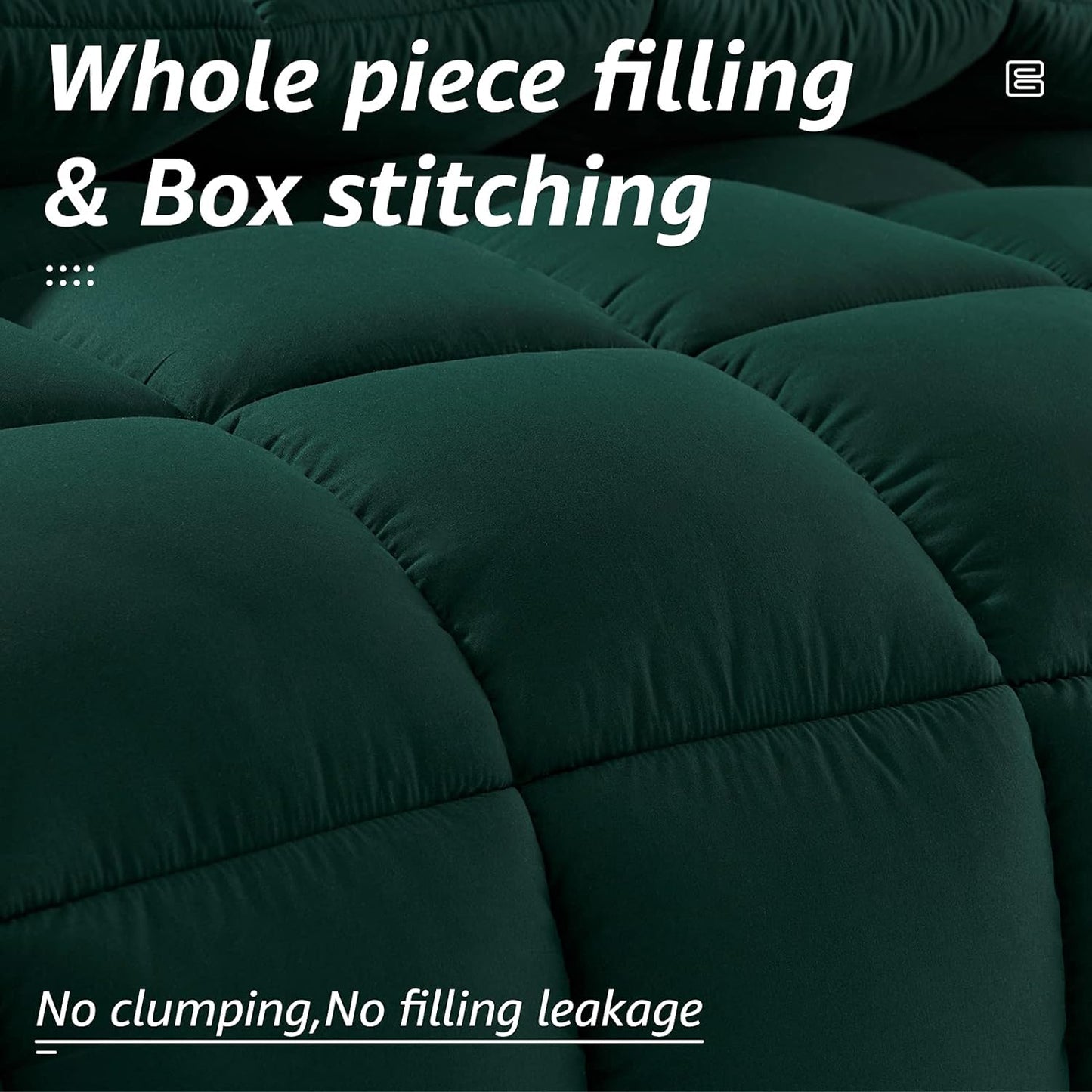 HYLEORY All Season California King Size Bed Comforter - Cooling Down Alternative Quilted Duvet Insert with Corner Tabs - Winter Warm - Machine Washable - Emerald Green,Cal King(96*104)