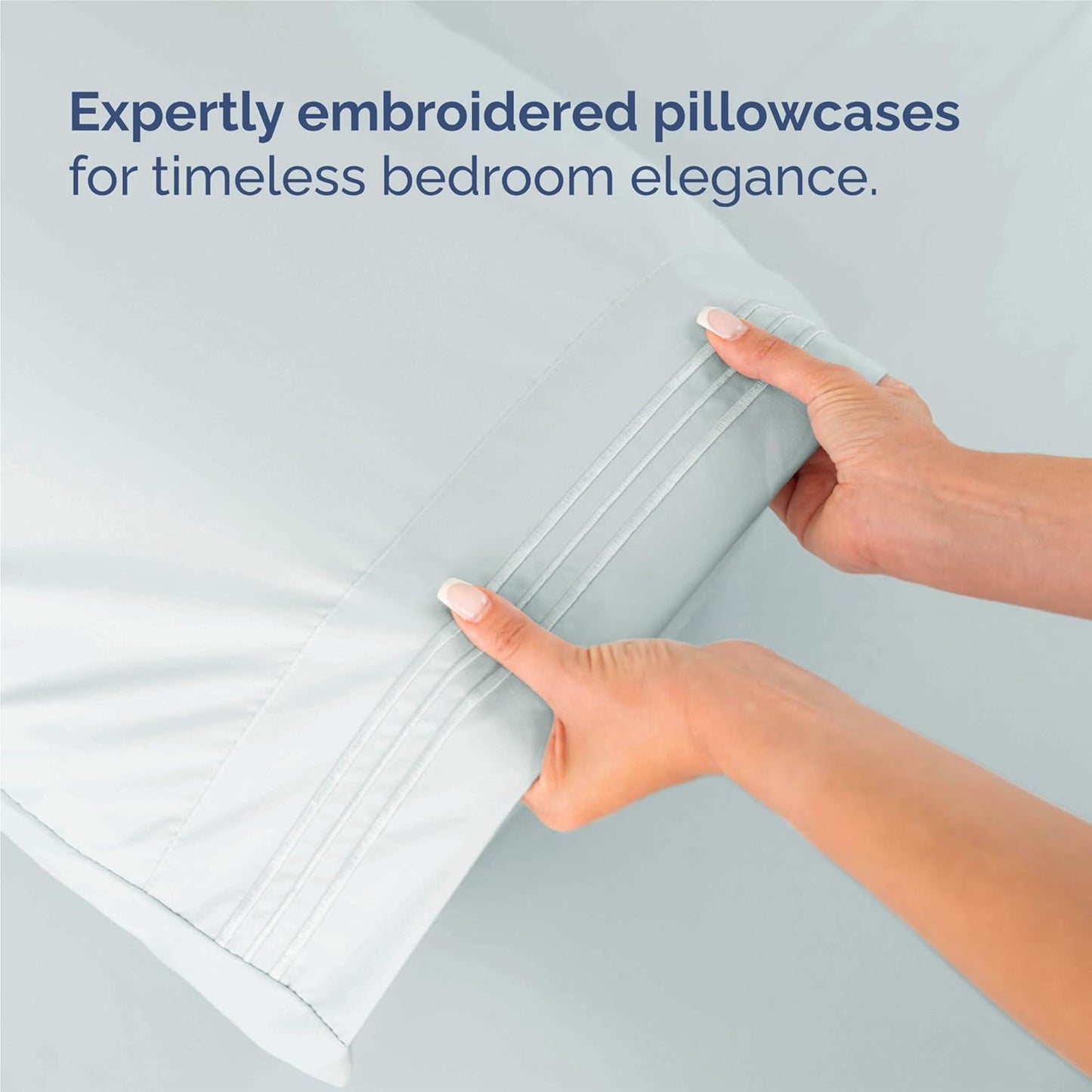 King Size 4 Piece Sheet Set - Comfy Breathable & Cooling Bed Sheets Set - Hotel Luxury Bedding for Women, Men, Kids, Teens, Boys & Girls - Deep Pockets, Ultra-Soft, Wrinkle Free - Oeko-Tex - Ice Blue