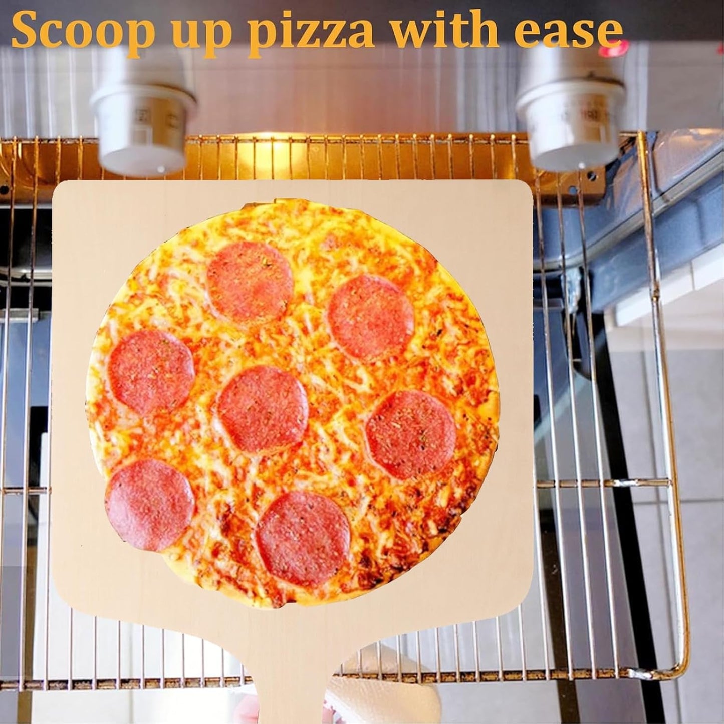 Acrux7 5 PCS Wood Pizza Peel 12 Inch Wooden Pizza Paddle with Handle, Wood Spatula Paddle for Restaurant Baking Kitchen Bread Fruit Vegetables Cheese Cutting Board Serving Board