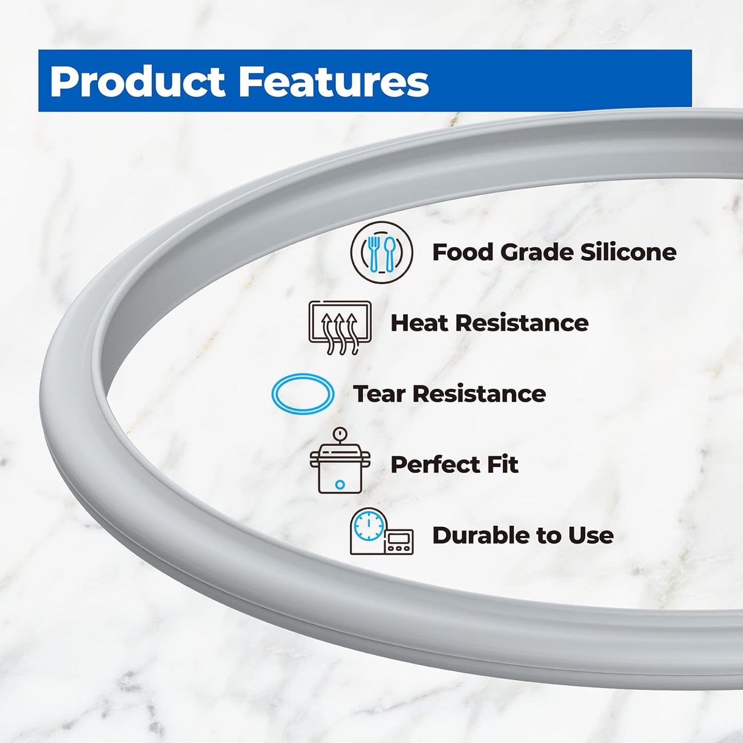 2Pcs Food Grade Silicone Pressure Cooker Sealing Ring Compatible with WMF 4.5 6.5 8.5 Quart Pressure Cookers and Frying Pans (Replace 6068569990, 8.66" Inner Diameter)