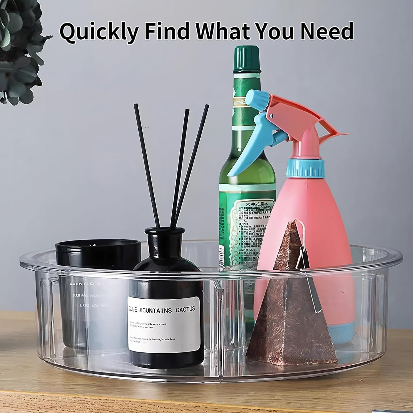 4 Pack Lazy Susan, 11.5 Inch Lazy Susan Organizer, 360 Degree Swivel, for Kitchen, Pantry, Refrigerator, Bathroom and Vanity Countertops (Clear) (4P-11.5 Inch)