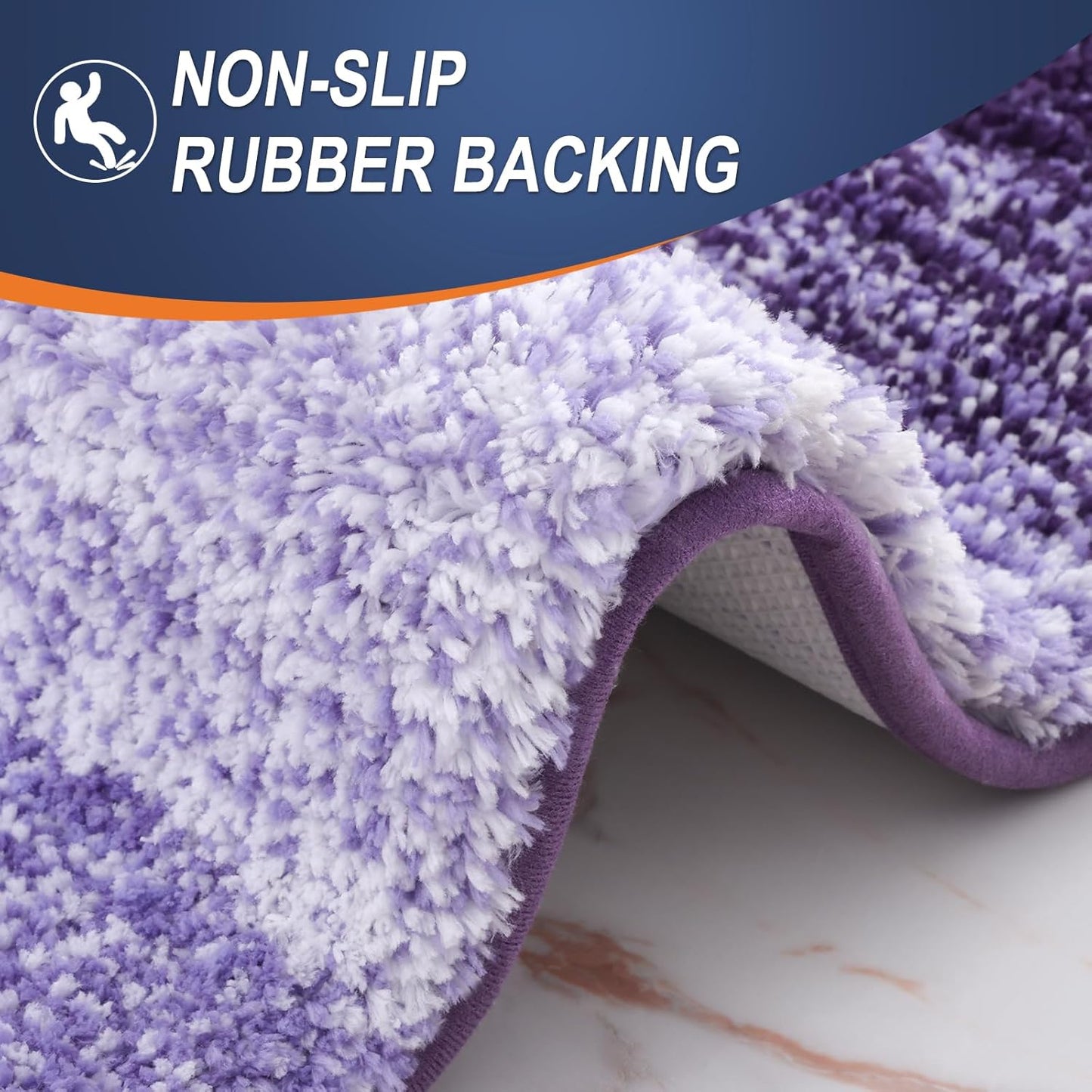 OLANLY Bathroom Rugs Mat 30x20, Extra Soft Absorbent Microfiber Bath Rugs, Rubber Backing, Quick Dry, Machine Washable Bath Mats for Bathroom Floor, Tub and Shower, Home Decor Accessories, Violet