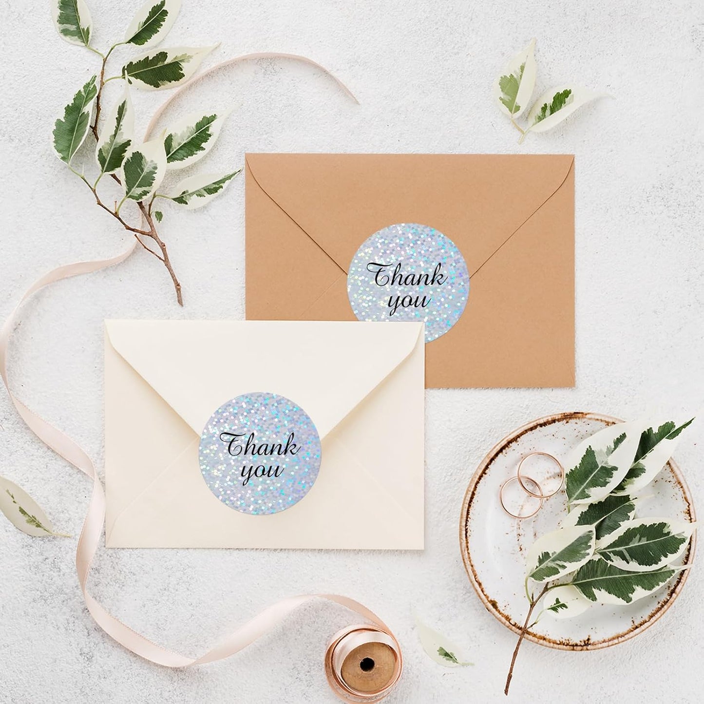 2''Holographic Thermal Label,Round Self-Adhesive Direct Thermal Label,Thermal Stickers for DIY Logo Design,Name Tag (300/Roll Small Dots