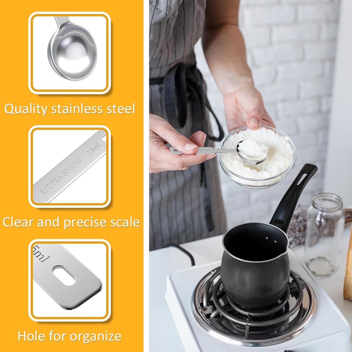 2PCS 1 Tbsp(3tsp, 1/2oz, 15ml) Single Measuring Spoon, Stainless Steel Individual Measure Scoop Only