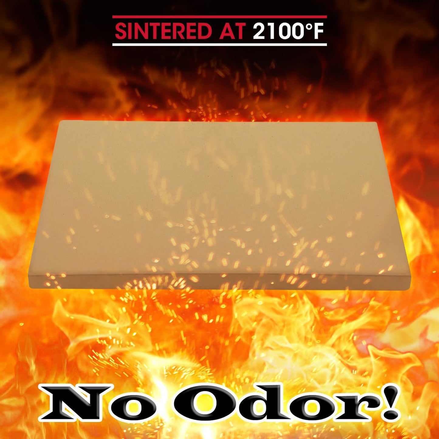 Unicook Pizza Stone for Oven and Grill, Rectangular Baking Pan 15 Inch x 12 Inch, Cordierite Large Cooking Oven Stone with Plastic Dough Scraper, Thermal Shock Resistant Pizza Pan