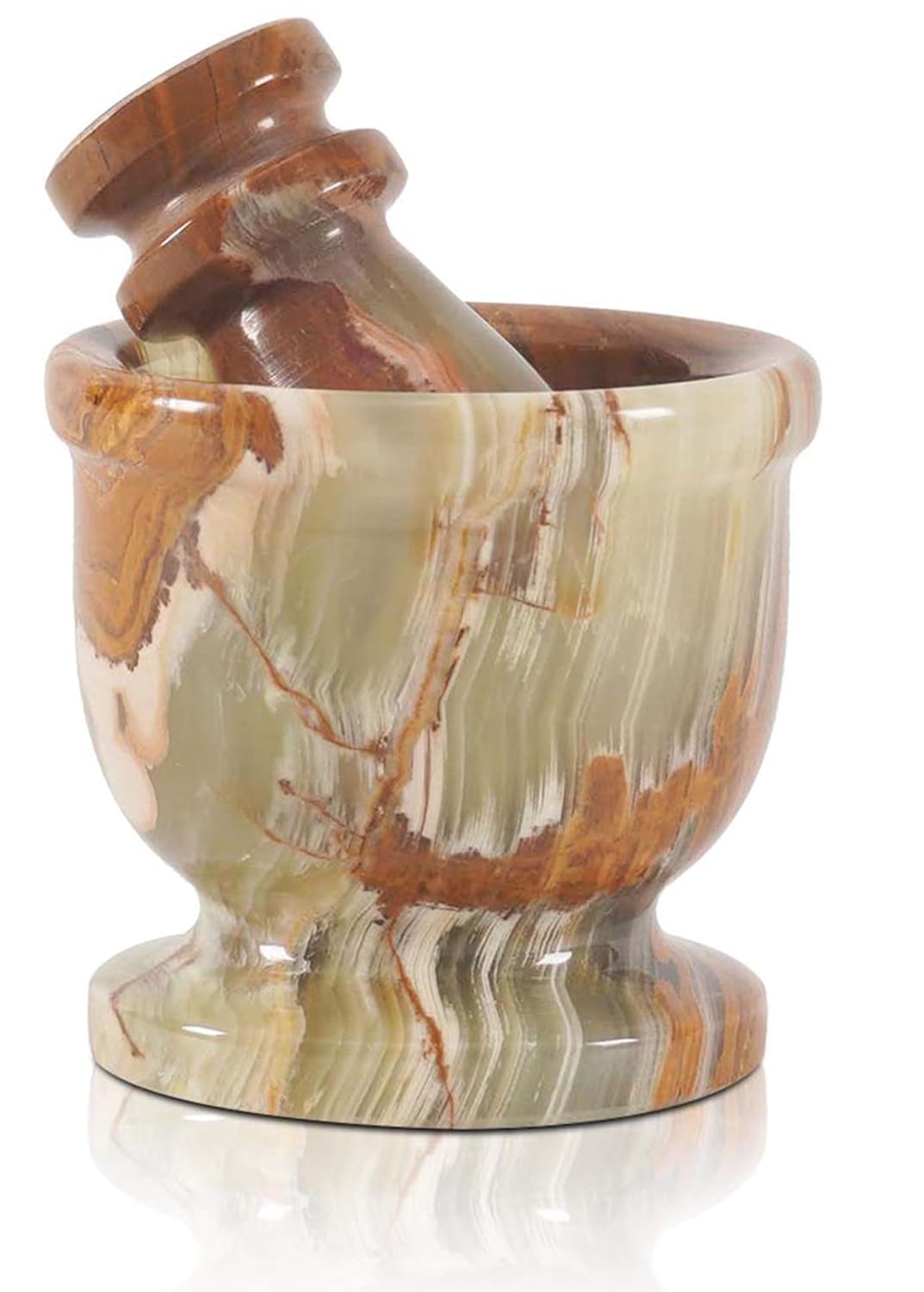 Radicaln Marble Mortar and Pestle Set Green 2.5" Inches Handmade Garlic Crusher & Grinder Bowl for Kitchen, Mini Mortar and Pestle Set - Herb Grinder Spice Grinder