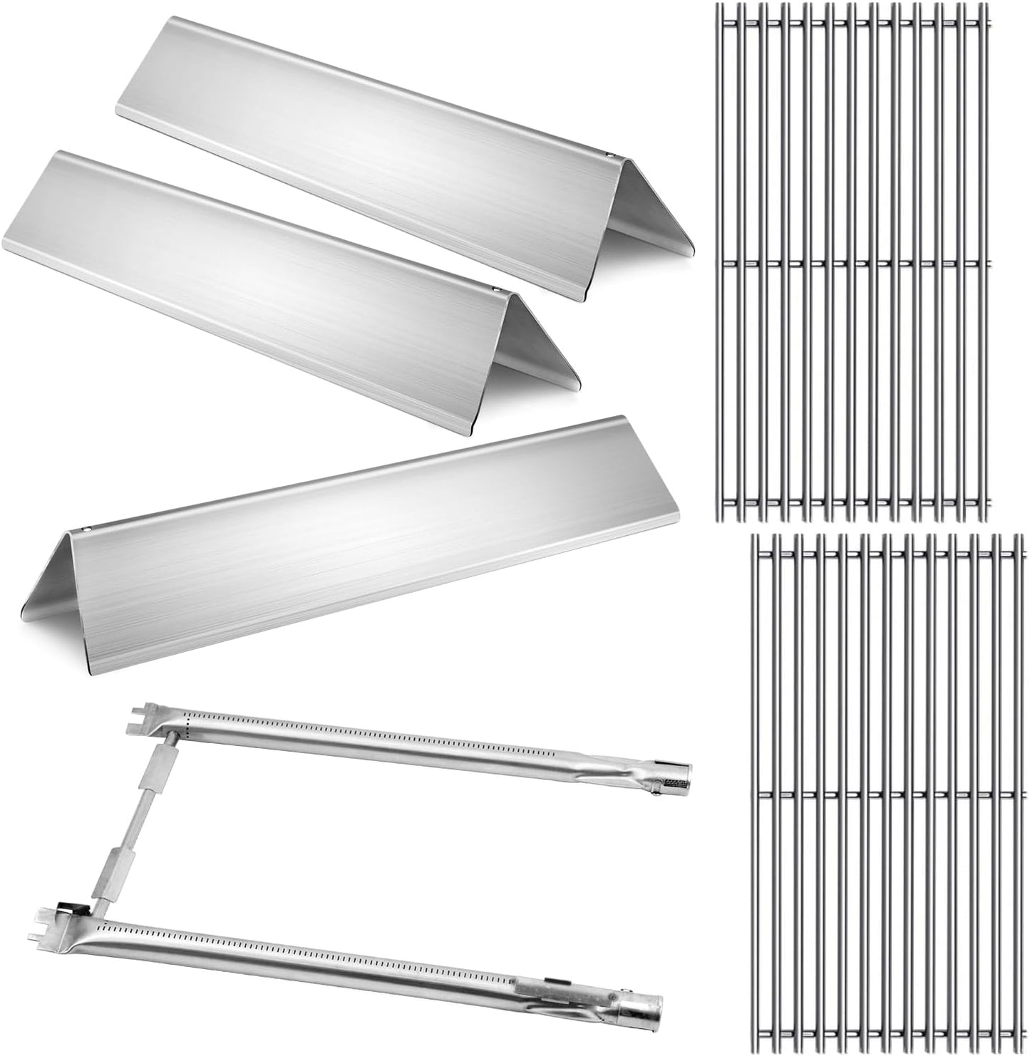 7637 Grid Grates 7635 Stainless Steel Flavorizer Bar with Burner for Weber Replacement for Spirit 200 Series, Spirit E-210, Spirit S-210 Spirit E-220, Spirit S-220 Gas Grills