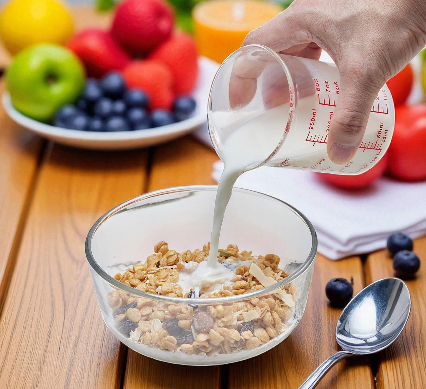 Ackers Glass Measuring Cup 1 Cup,8oz Borosilicate Liquid Measuring Cup with Spout