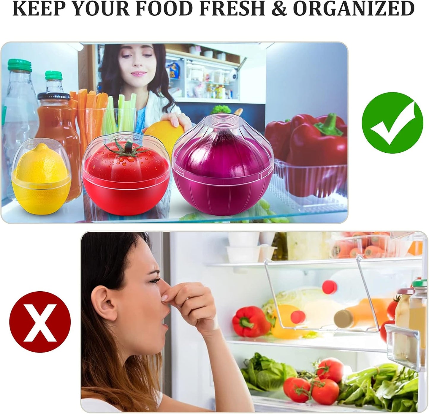 Lemon Storage Containers, Reusable Lemon Keeper for Refrigerator, Individual Lime Saver Holder Organizer for Fridge to Keep Lemon Fresh