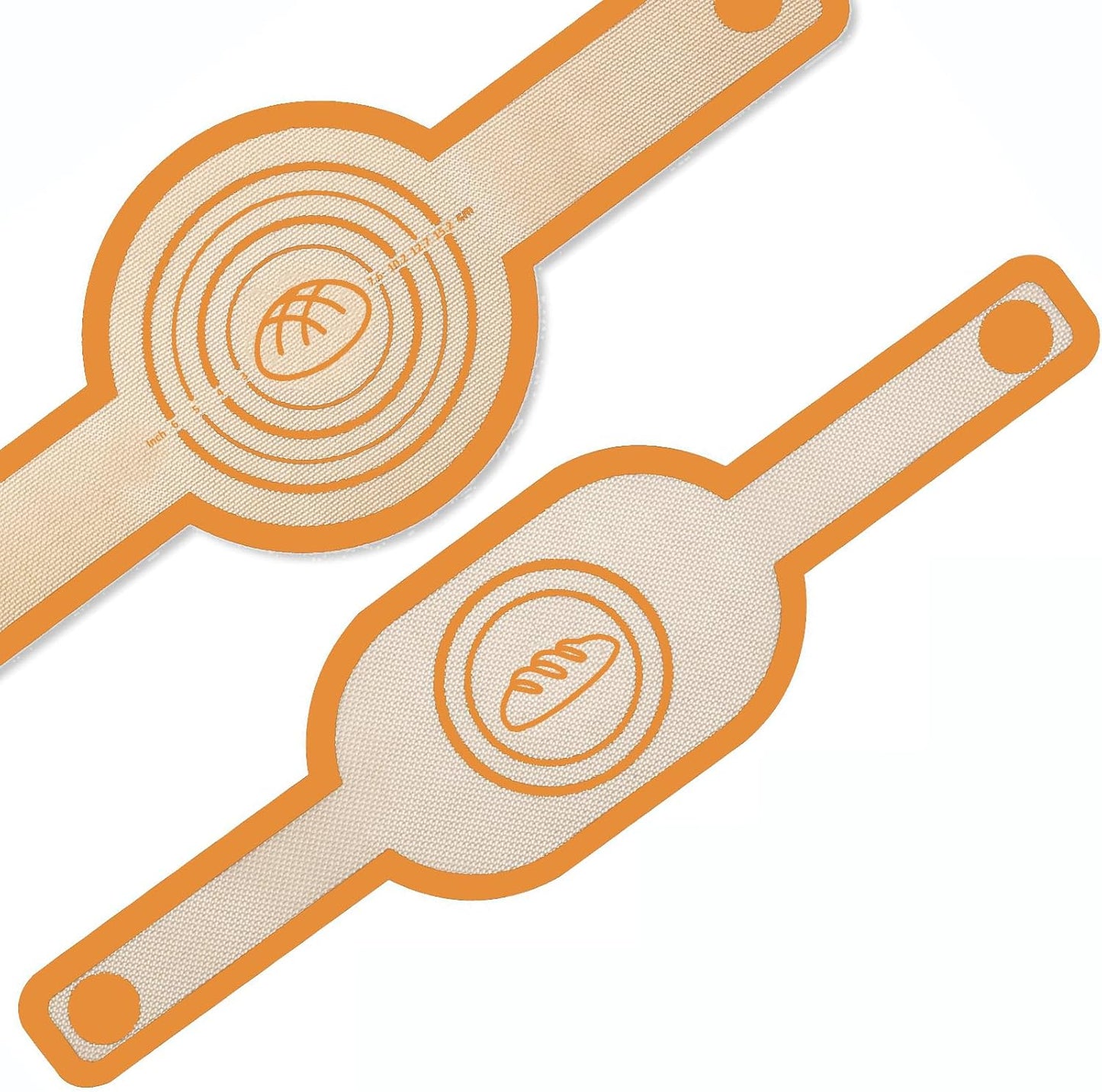 Silicone Bread Sling Oval and Round for Dutch Oven, KITMAL Non Stick Reusable Silicone Baking Mat with Long Handles Sourdough Bread Baking Supplies and Making Tools, Orange