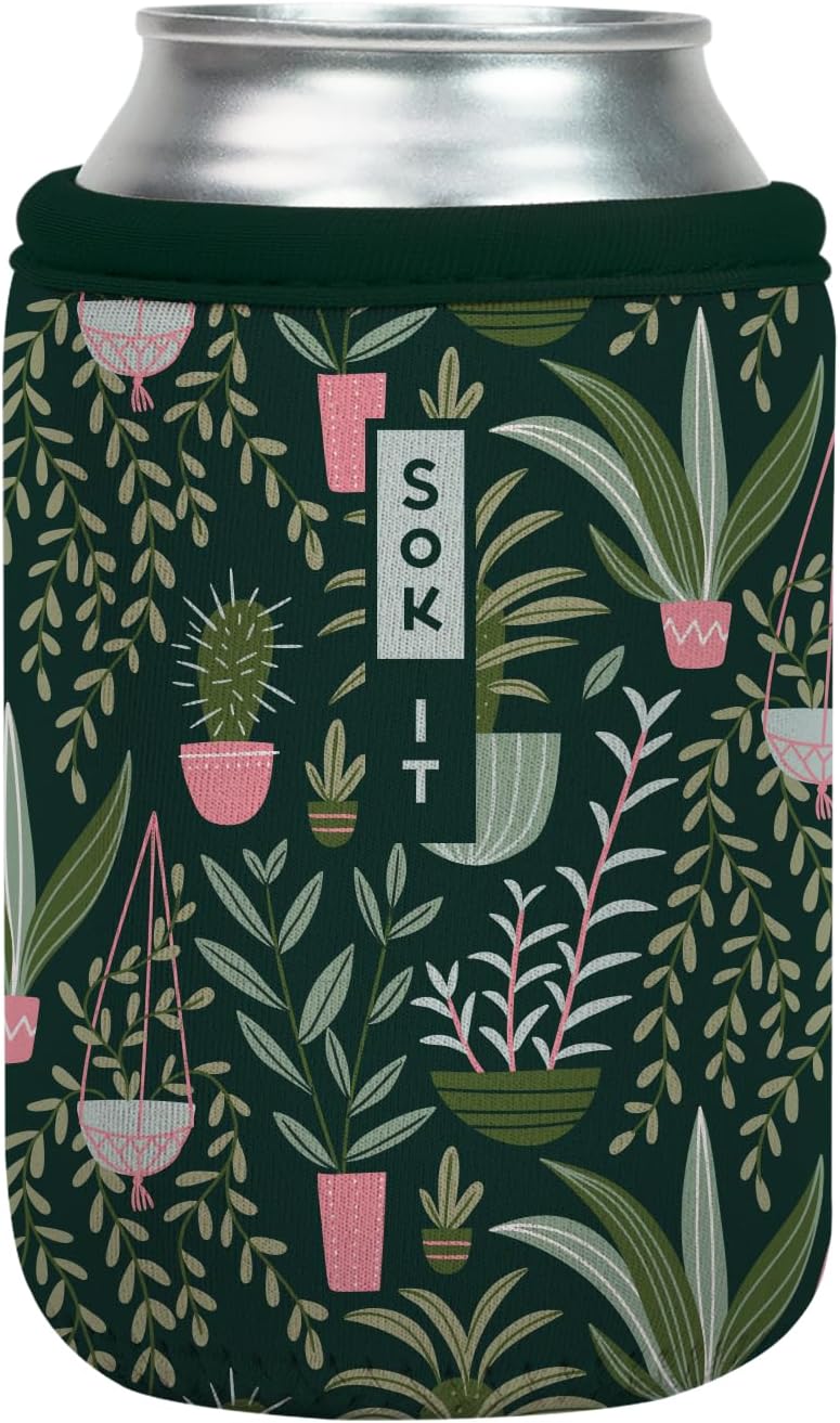 Sok It CanSok Sleeve for Beer & Soda Insulated Neoprene Cover (Green Living, 12oz Can Sleeve)