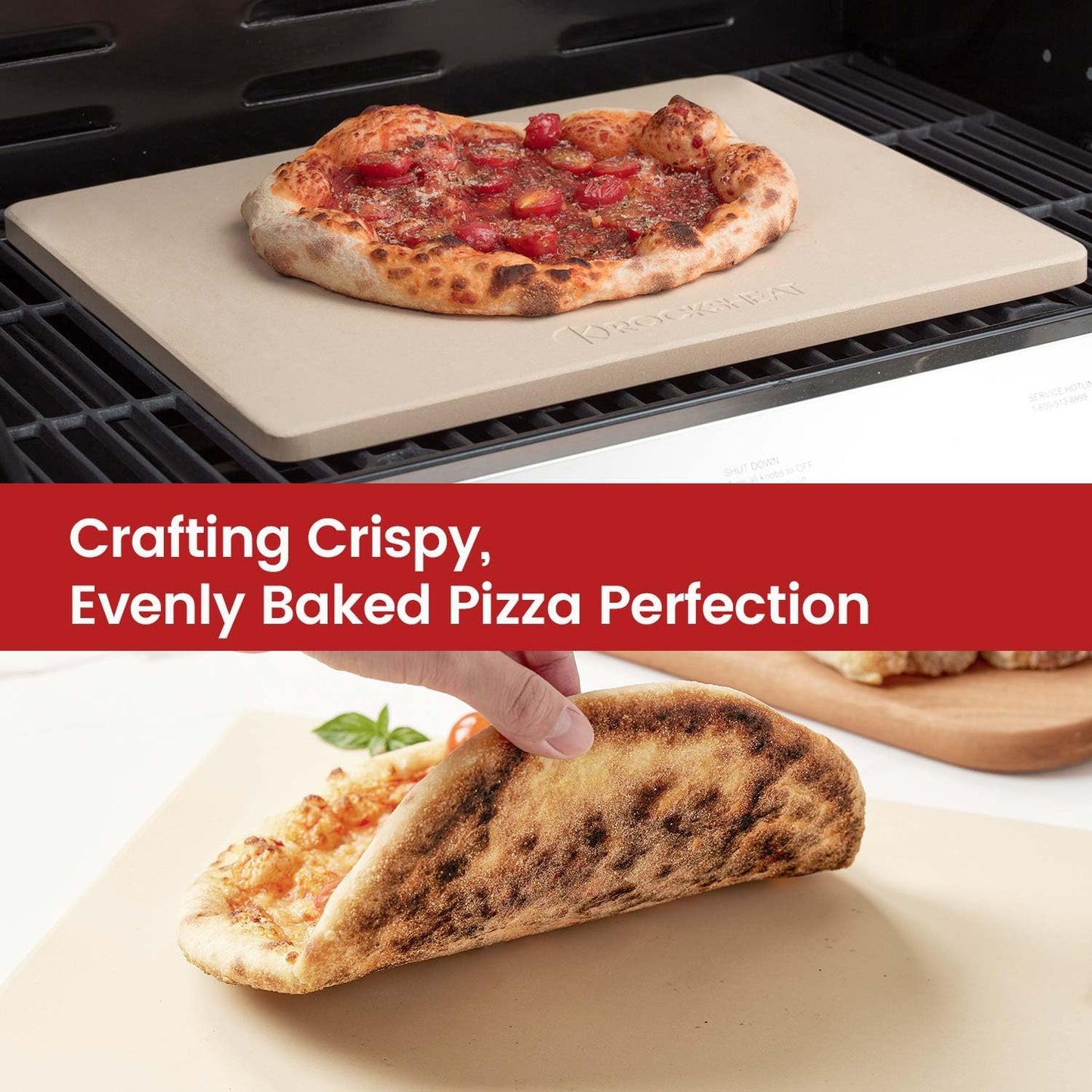 20"x 13.5" Pizza Stone, Cordierite Pizza Pan for Oven Grill and BBQ, Rectangular Large Baking Stone for Bread, Durable Cooking Stone, Thermal Shock Resistant