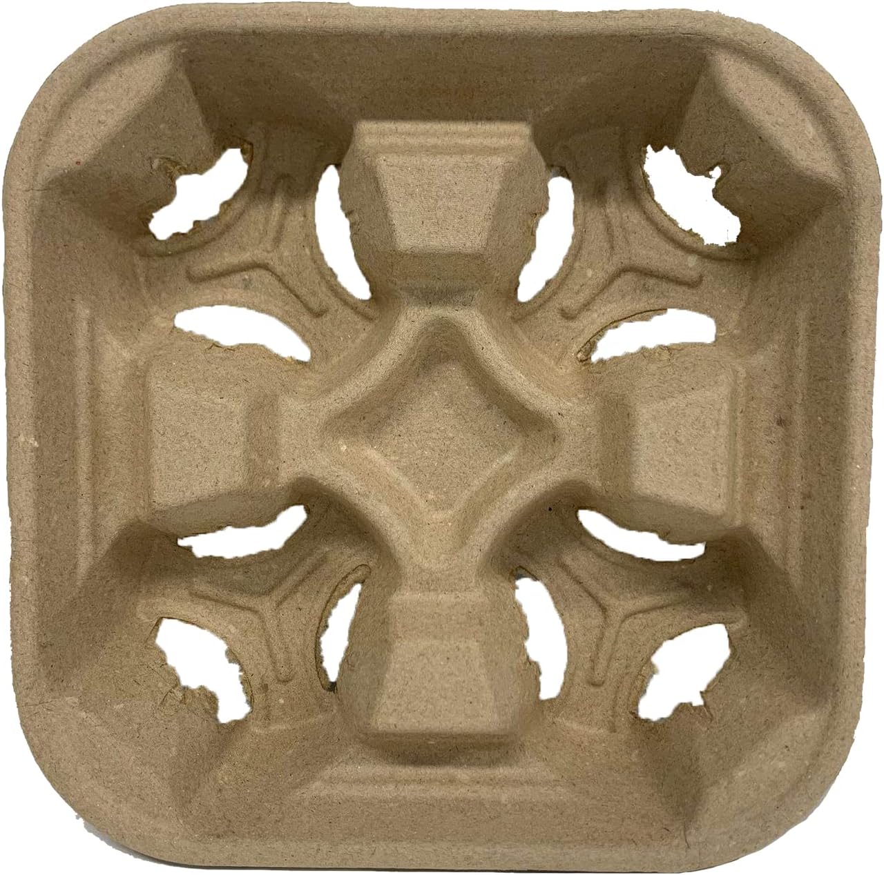 4 Cup Drink Carriers Disposable Coffee Take Out Trays 100 Pcs Pack Pulp Fiber Delivery Cups Holder for Hot and Cold Drinks