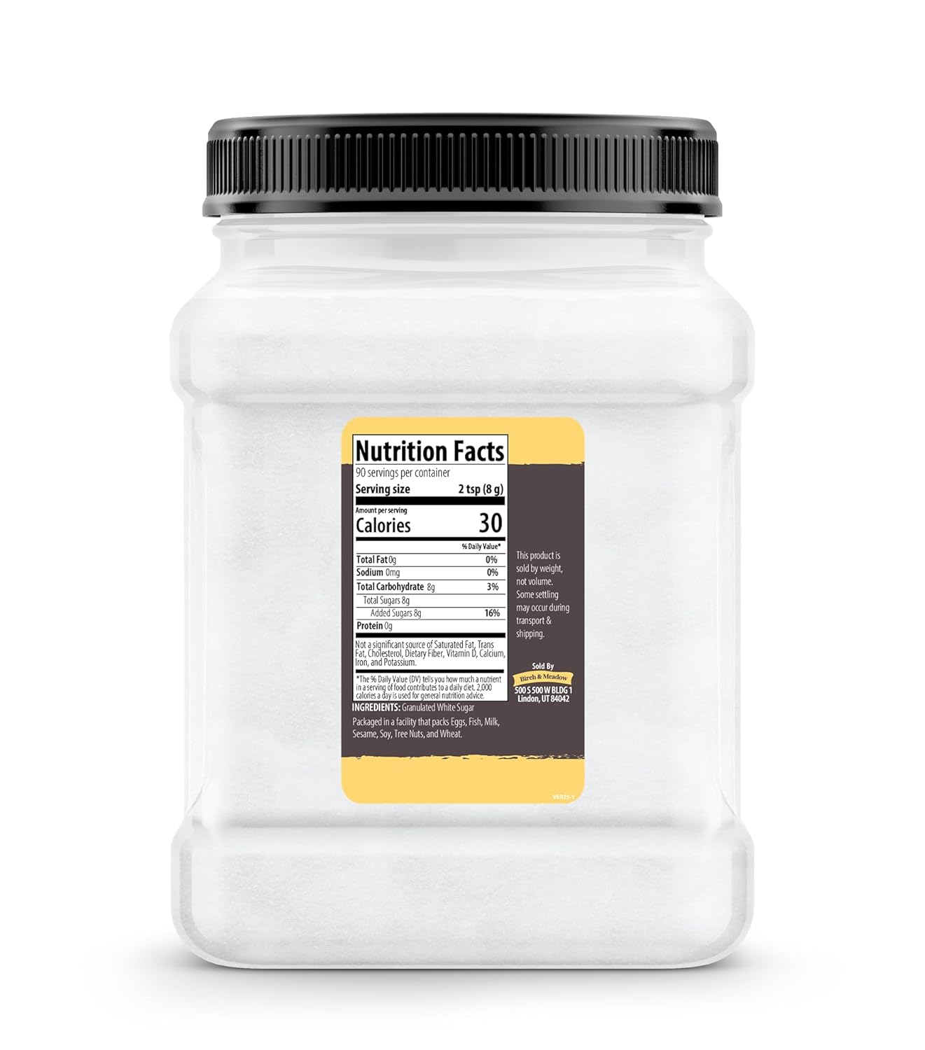 Birch & Meadow Granulated White Sugar, Cooking & Baking, Cookies & Cakes (25.6 Ounce)