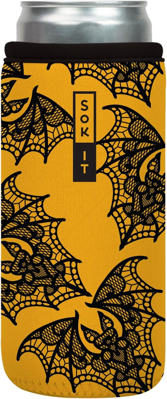 Sok It CanSok Sleeve for Beer & Soda Insulated Neoprene Cover (Night Flight, 12oz Slim Can Sleeve)