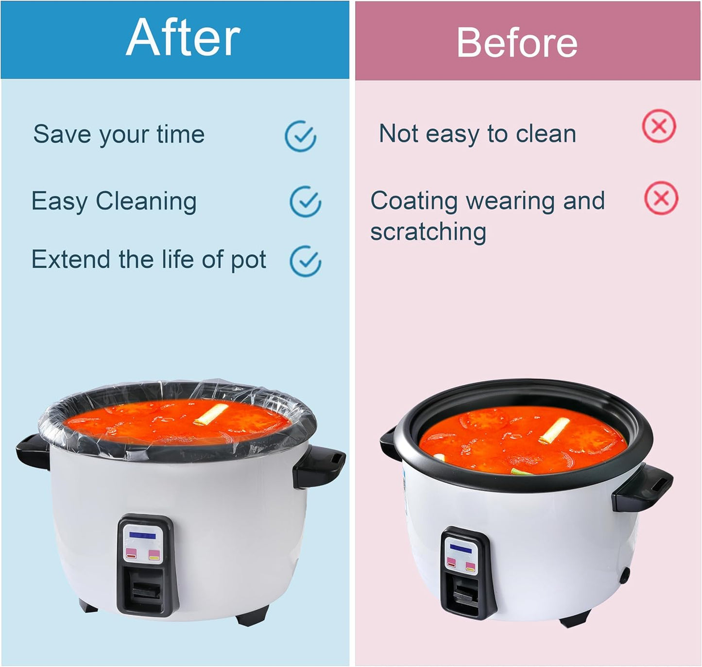 20 Pack Slow Cooker Liners for 3-8 Quart Crock Pot, 13"x 21" Large Size Disposable Oval Slow Cooker Bags, BPA-Free and Easy to Clean