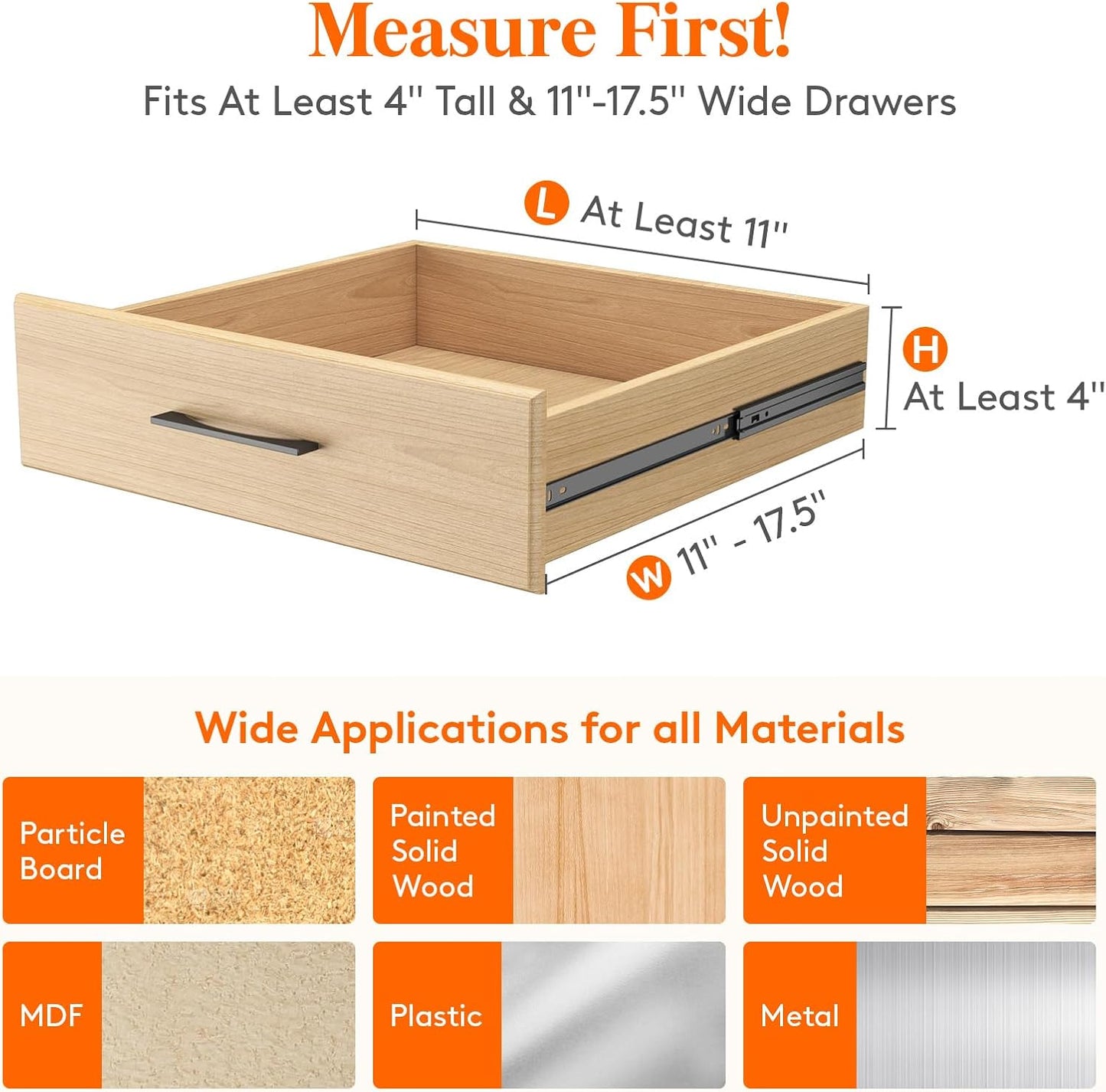 Lifewit 14 Pack Drawer Dividers 4" High, 11-17" Adjustable Drawer Organizers for Clothes, Expandable Dresser Separators in Bedroom/Bathroom/Kitchen/Fridge/Office Organization and Storage, White