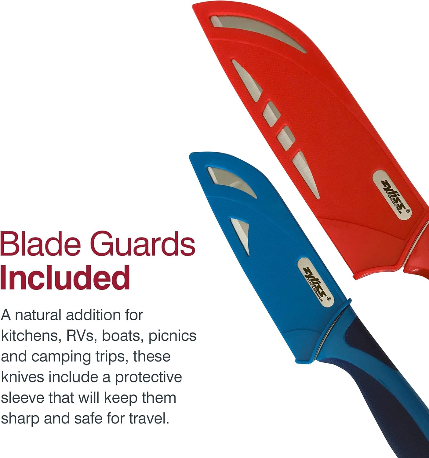 ZYLISS 2 Piece Santoku Knife Set with Sheath Covers, Stainless Steel