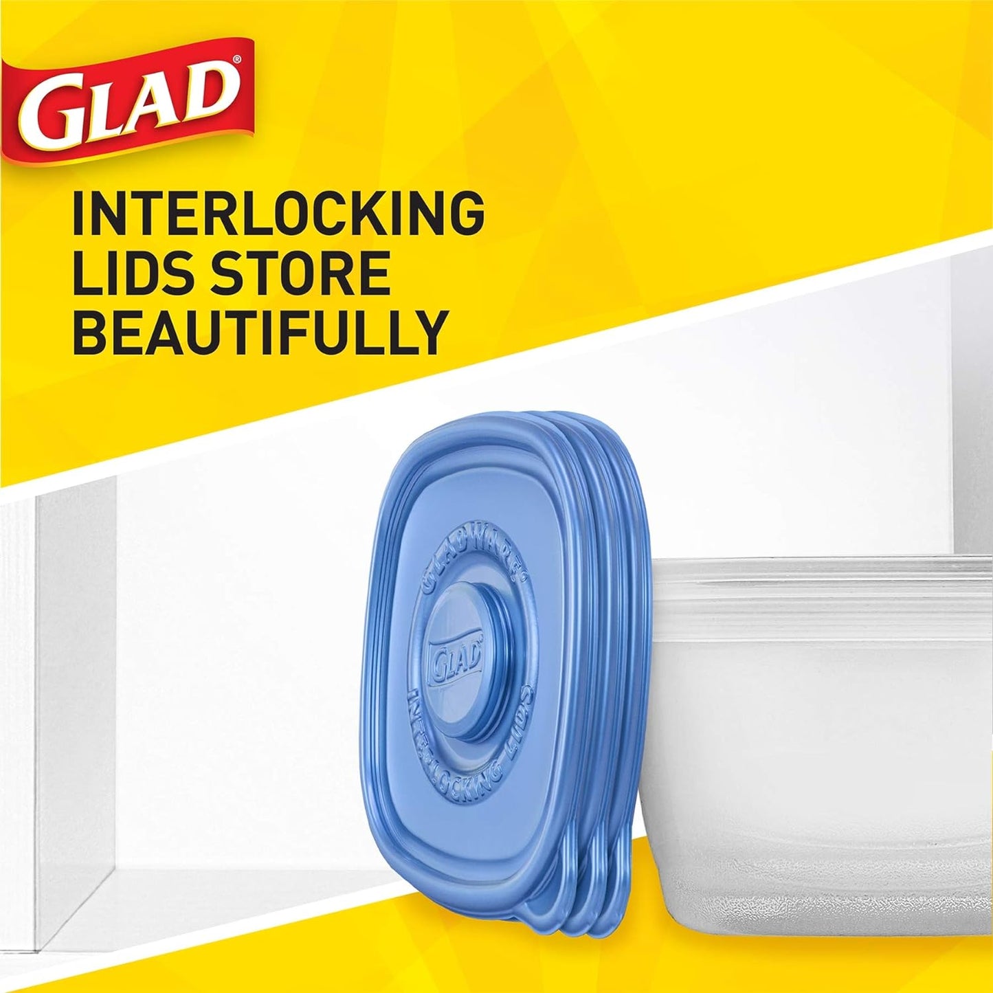 Glad Food Storage Containers - Big Bowl Container - 48 Ounce - 3 Containers