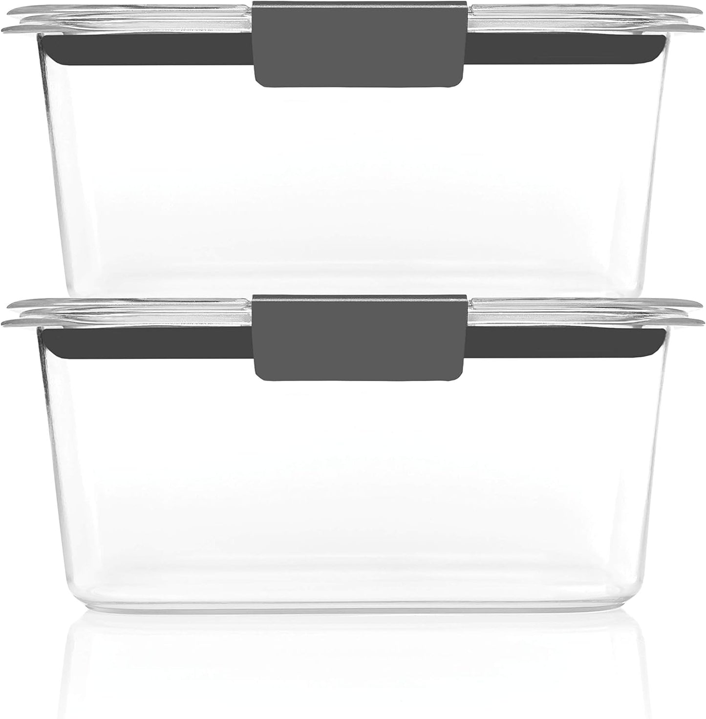 Rubbermaid Brilliance BPA-Free Food Storage Containers, Medium Deep, 4.7 Cup, 2-Pack, Airtight & Leak-Proof, Microwave & Dishwasher Safe