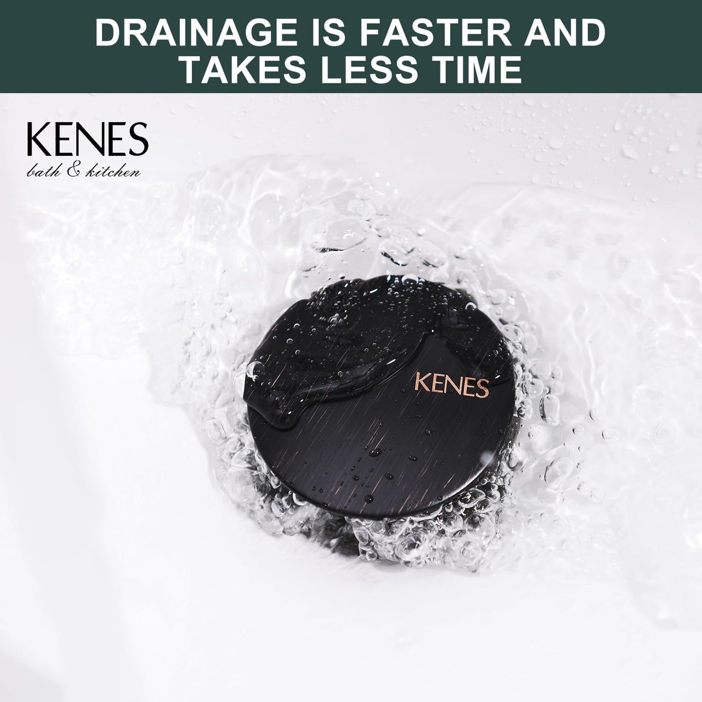 KENES Oil Rubbed Bronze Pop Up Bathroom Sink Drain with Overflow, Lavatory Bathroom Vanity Sink Drain Stopper, Sink Drain Assembly with Overflow Anti Clog Pop Up Drain
