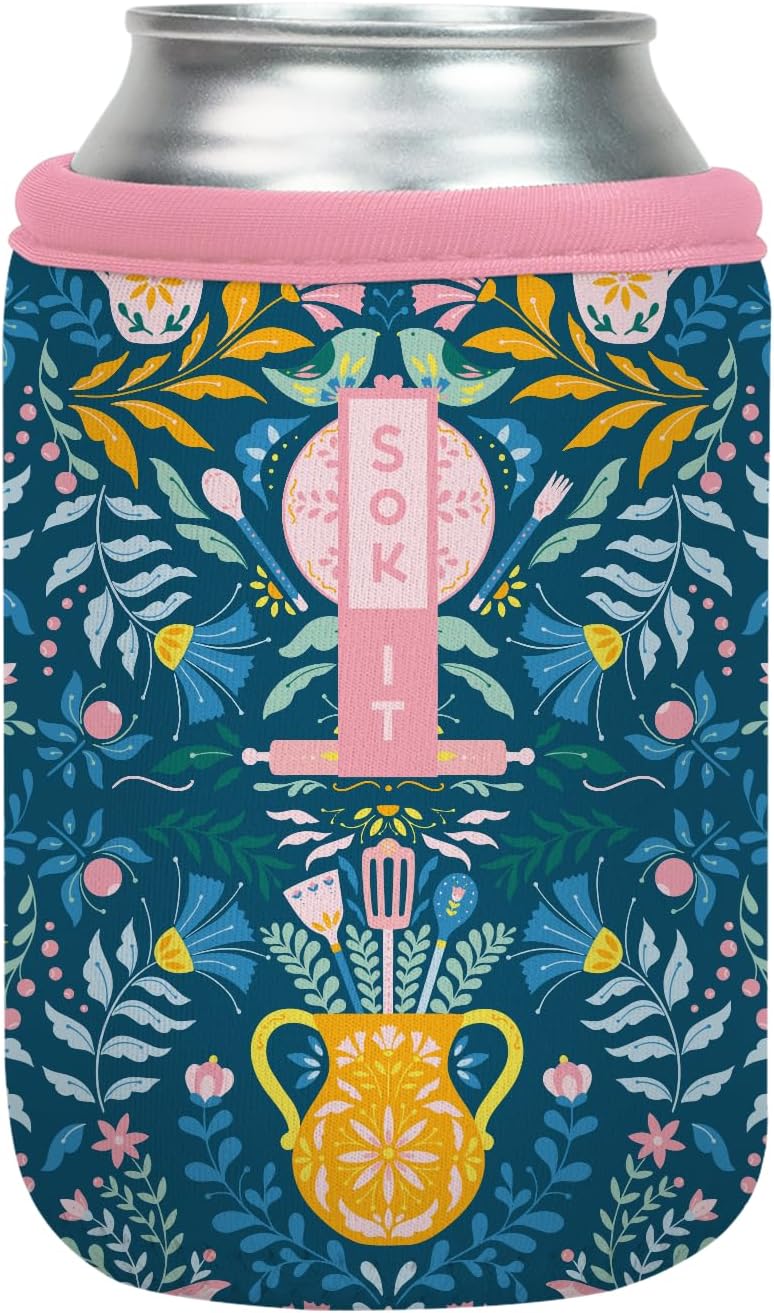 Sok It CanSok Sleeve for Beer & Soda Insulated Neoprene Cover (Wild-Flour, 12oz Can Sleeve)