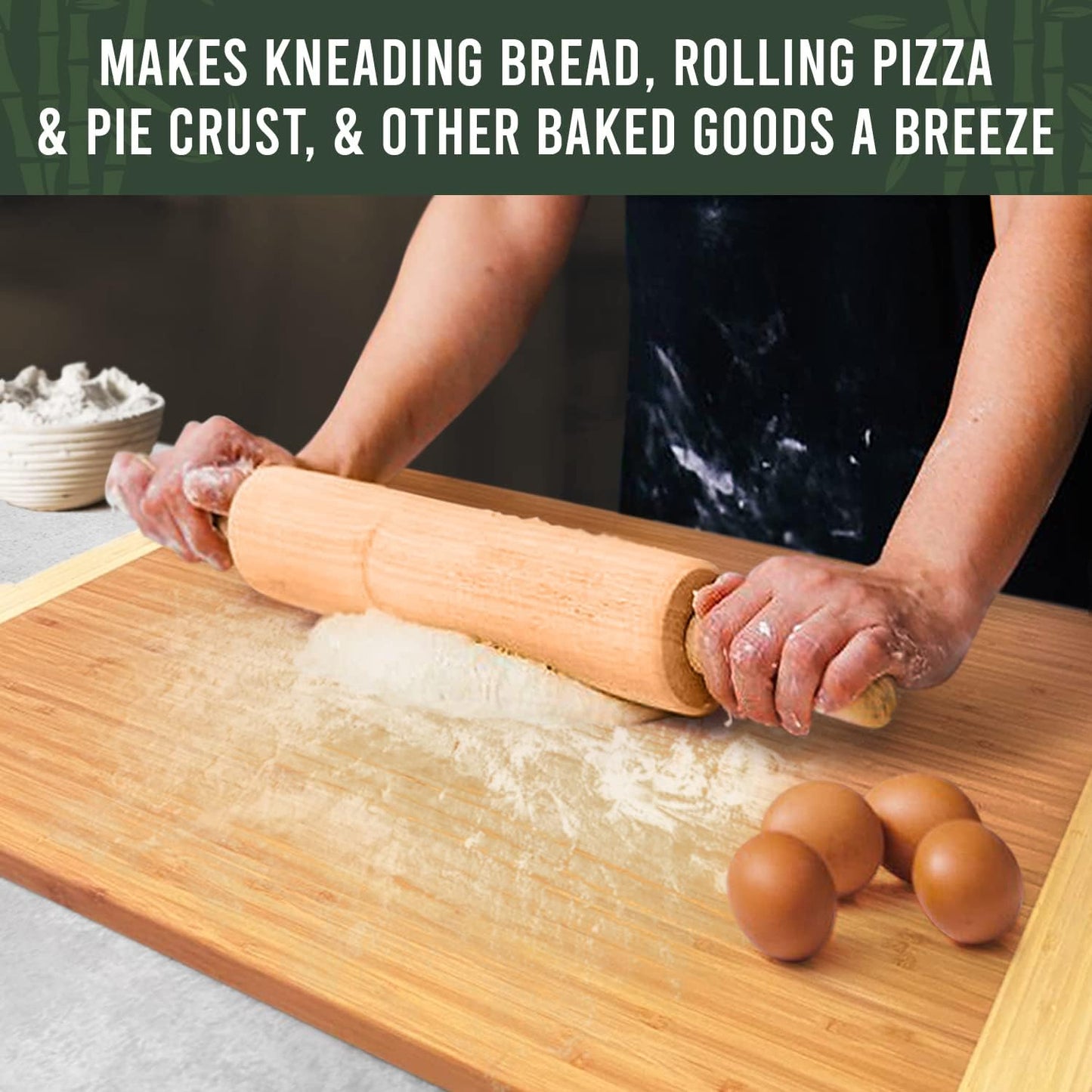 30 Inch Extra Large Cutting Board – Bamboo Chopping Board - Wood Butcher Block Cutting Board for Carving and Charcuterie Board, Stovetop and Over Sink Cutting Board for More Kitchen Counter Space