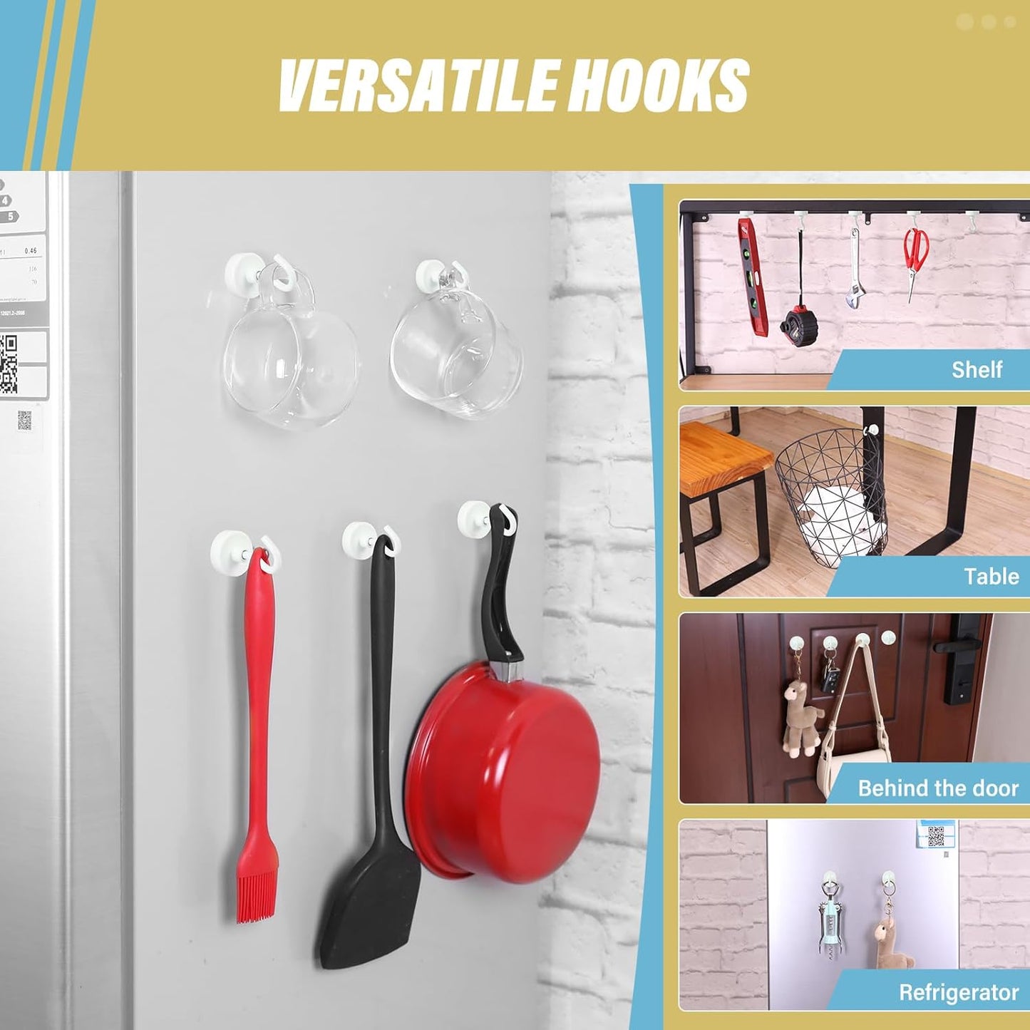 Neosmuk Magnetic Hooks,Heavy Duty Earth Magnets with Hook for Refrigerator, Extra Strong Cruise Hook for Hanging, Magnetic Hanger for Cabins, Grill (Creamy White, Pack of 10)