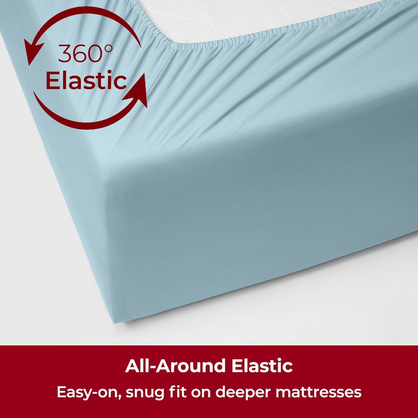 Mellanni Extra Deep Split King Sheets - 5 PC Iconic Collection Bedding - Hotel Luxury, Ultra Soft, Cooling Bed Sheets - Wrinkle, Fade, Stain Resistant (Split King, Aqua)