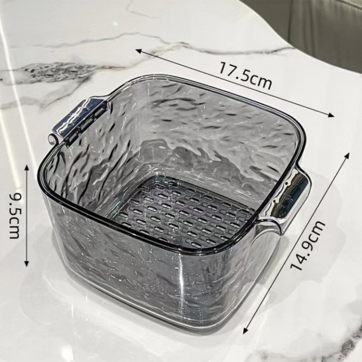 2 Pcs Vegetable Washing Drainage Basket Drain Colander Bowl Set Kitchen Colander Bowl for Noodles Salads, Grey