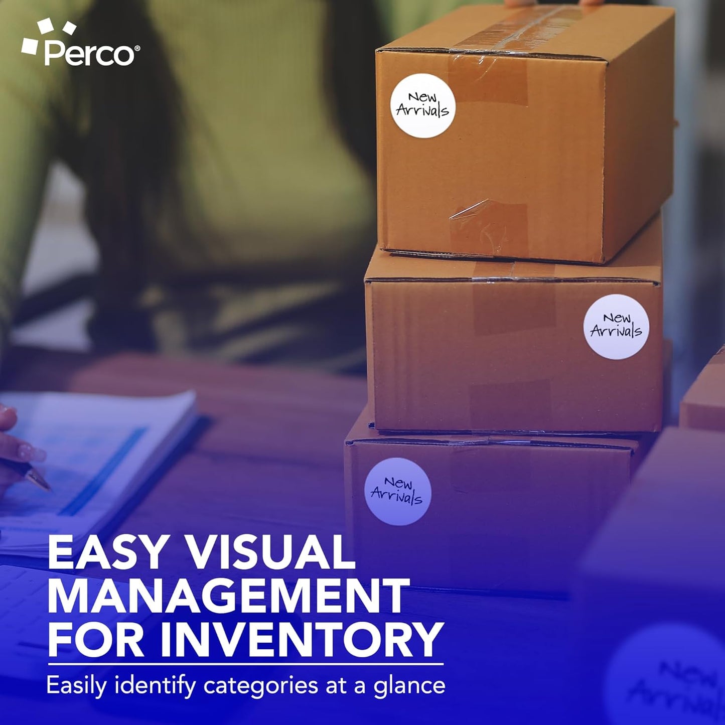 Perco White 3-Inch Round Circle Dot Sticker Labels - Multi-Roll Pack (3 Rolls, 500 Labels Each) - Permanent Adhesive, Vibrant Colors, Strong Hold - Perforated for Easy Use - Made in USA