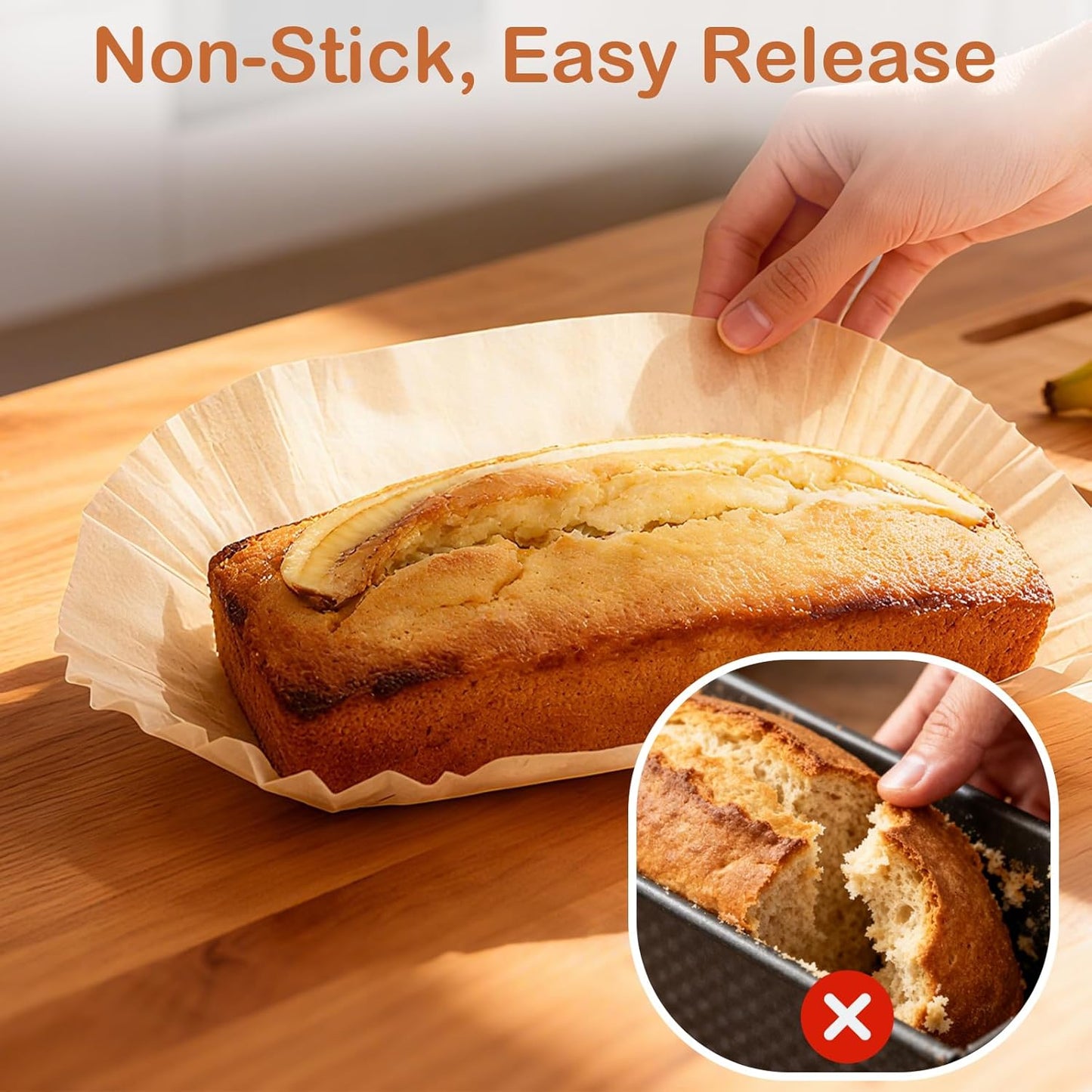 50 pack loaf pan liners for baking bread 9x5, Non-Stick Siliconized Greaseproof Paper, Baking Liner for Baking Bread, Cakes, Banana Bread, Parchment Paper