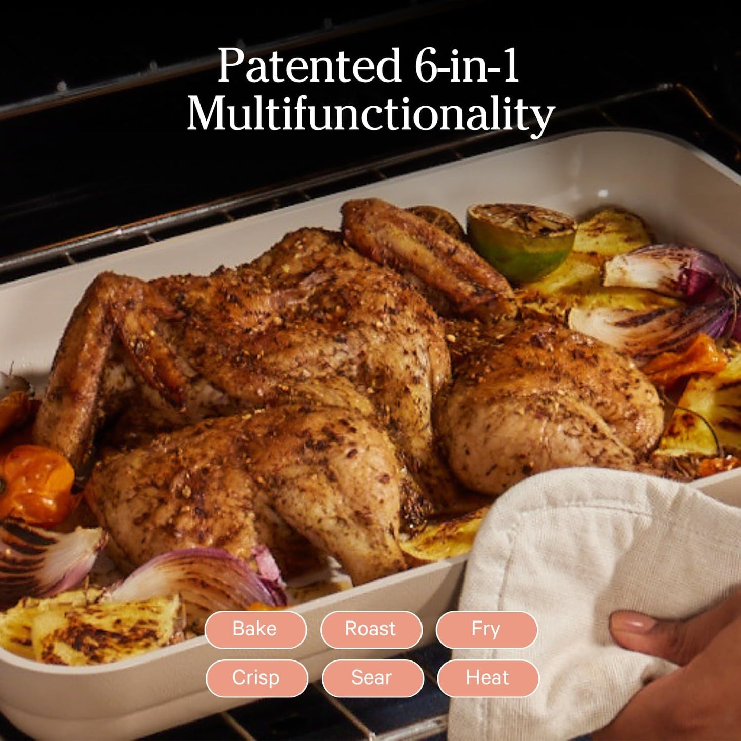 Our Place Griddle Pan - Versatile Nonstick Ceramic Sheet Pan & Stovetop Griddle | Toxin-Free, Dual-Use, with Ergonomic Handles | 5 Qt Capacity, Oven Safe up to 450°F | Steam