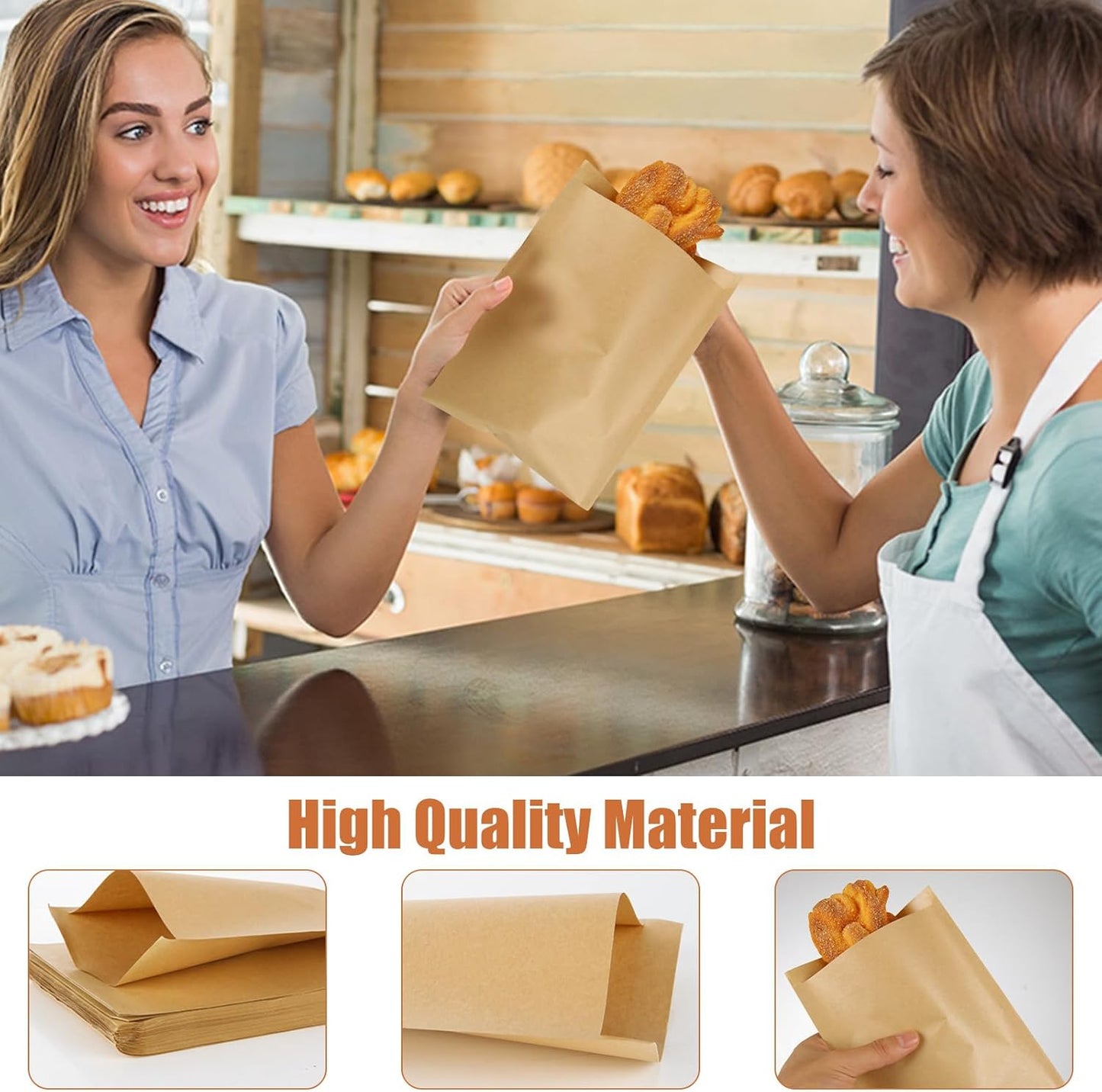 800 Pack Wax Paper Sandwich Bags 8x6 inch Wax Paper Bags, Greaseproof Bag Paper Cookie Bags Bakery Wax Bag for Food, Sandwich, Snacks, Cookie, Candies and More