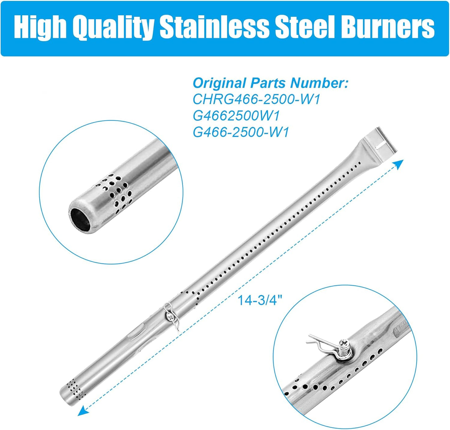 Grill Replacement Parts for Charbroil Performance TRU-Infrared 450 3 Burner 463370719 463371719 463280019,17" Emitter Plates Heat Tent Plates and Grill Burners for Charbroil G466-2500-W1