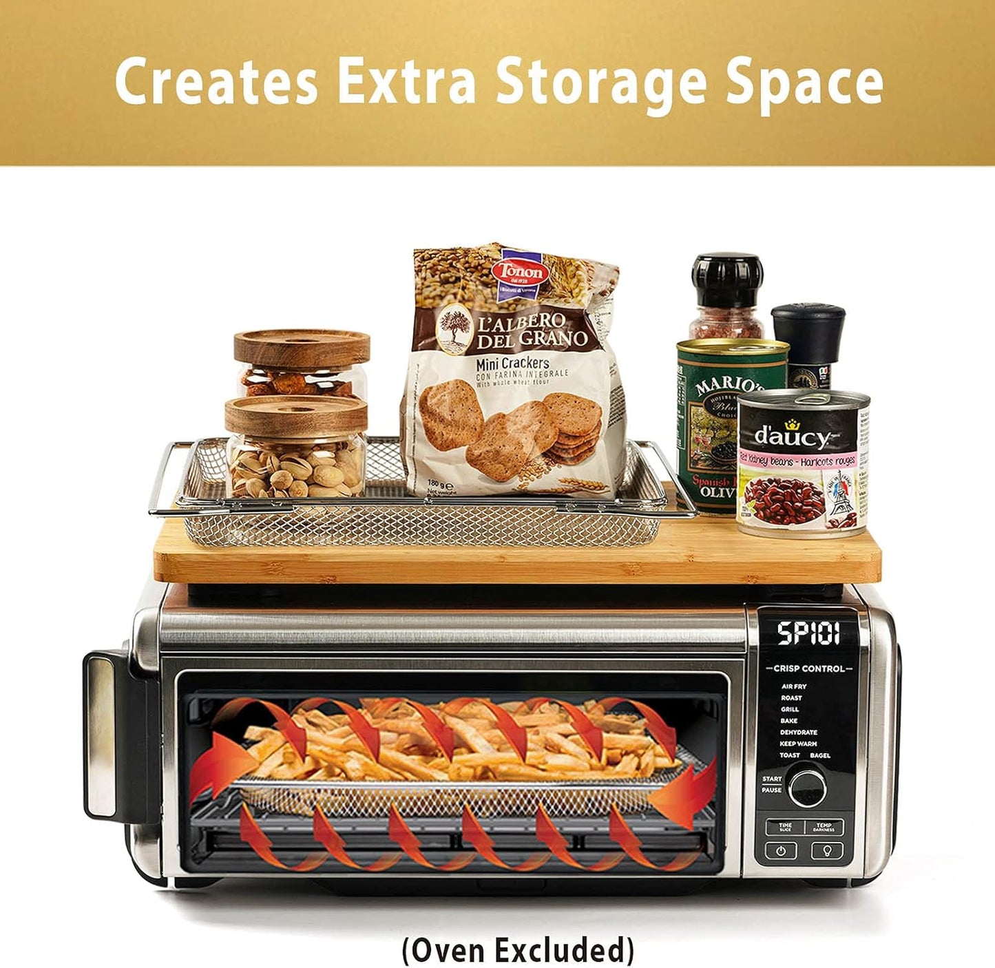 Umilife Cutting board Compatible with Ninja Foodi SP101 SP201 SP301 SP351 DCT401 DCT402 Air Fryer Oven, Accessories for Countertop Convection Toaster Oven, Creates Storage Space, Protects Cabinets