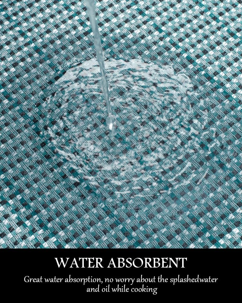 PADOOR Kitchen Mats for Floor, Kitchen Rugs Non Slip Washable, Rubber Backed Kitchen Runner Super Absorbent Kitchen Floor Mat Sink Rug, 20"x47" Teal