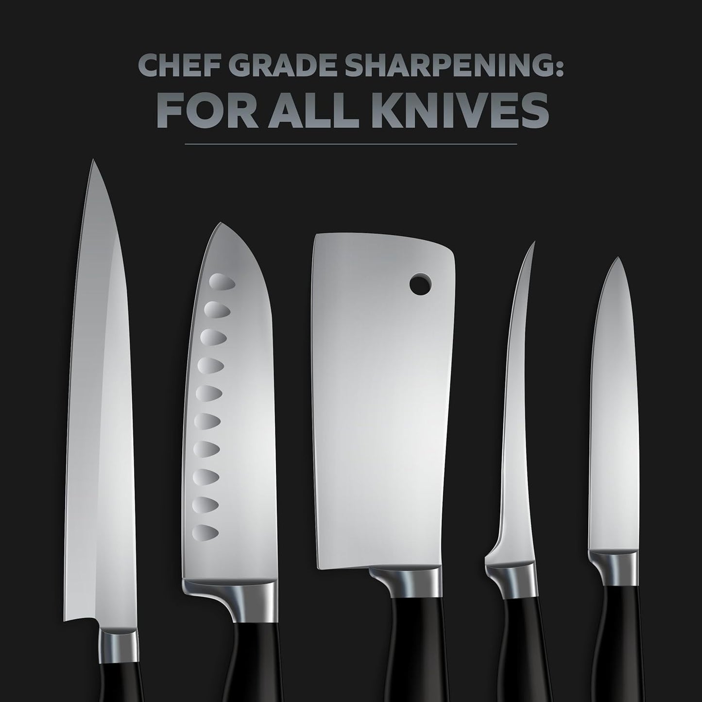 Hugo & Jude BLADE Rolling Knife Sharpener - Sharpening Made Easy with Ergonomic Diamond Rolling Wheel Sharpener, 15° & 20° Magnetic Angles for Kitchen Knife Sharpener - Kitchen Gadgets Gifts