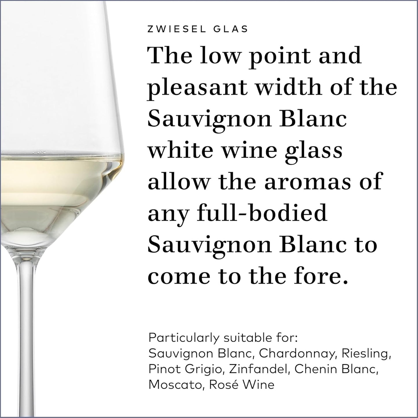 ZWIESEL GLAS Pure Sauvignon Blanc White Wine Glass (Set of 2), Wine Glasses for White Wine, Dishwasher-Safe Tritan Crystal Glasses, Made in Germany (14 Ounce)
