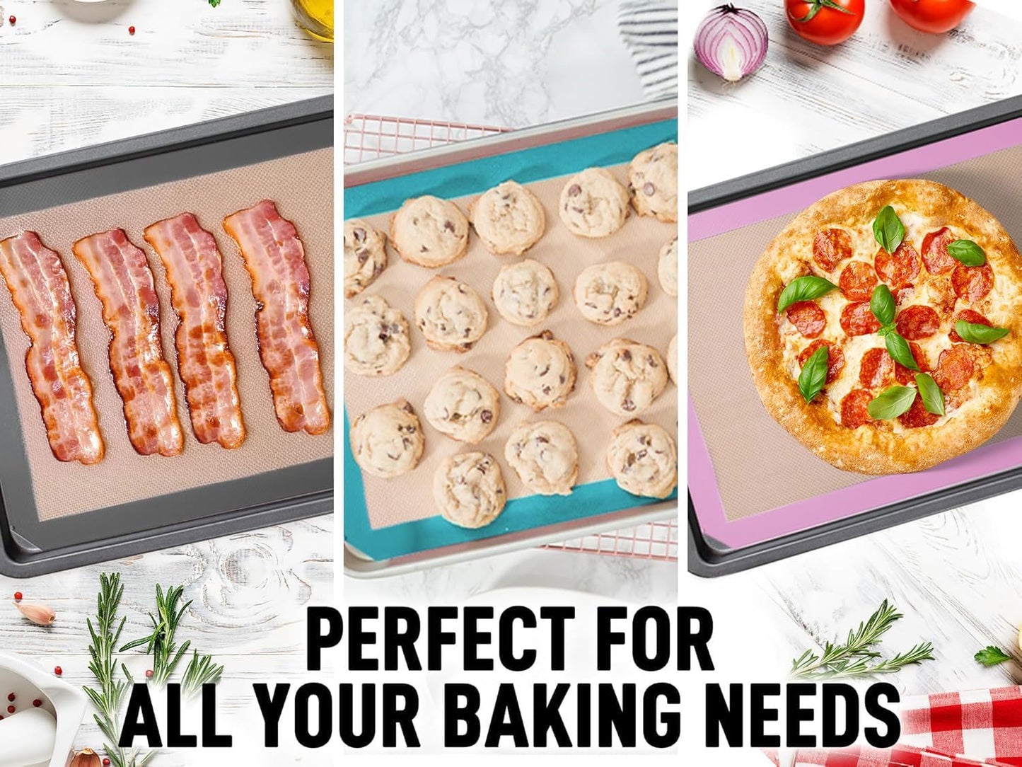 Zulay Kitchen Silicone Baking Mat - Reusable Nonstick Sheet - Dark Gray 16.5"x11.6"