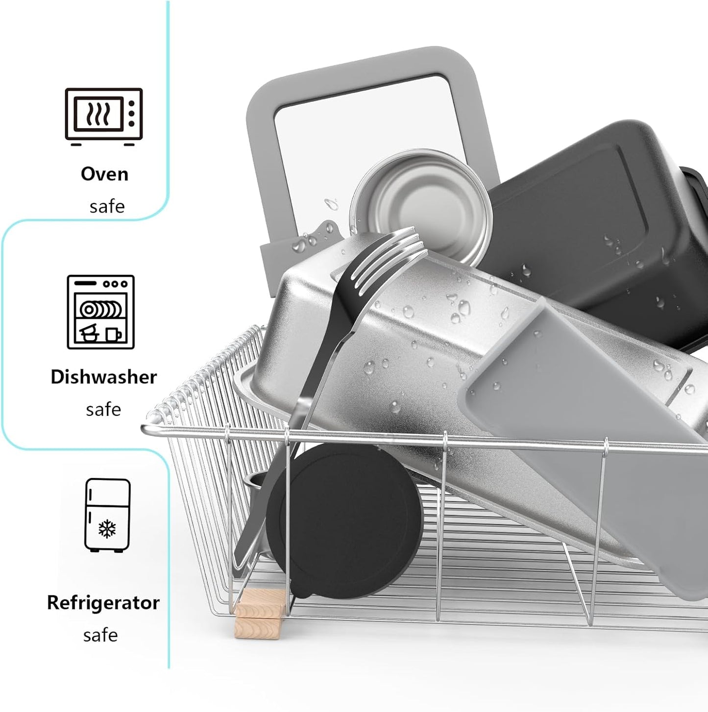 Stainless Steel Bento Box for Kid, 33oz Leak-Proof Lunch Box Containers with Adjustable Divider, Microwave-Safe, Metal Lunchbox for School Travel