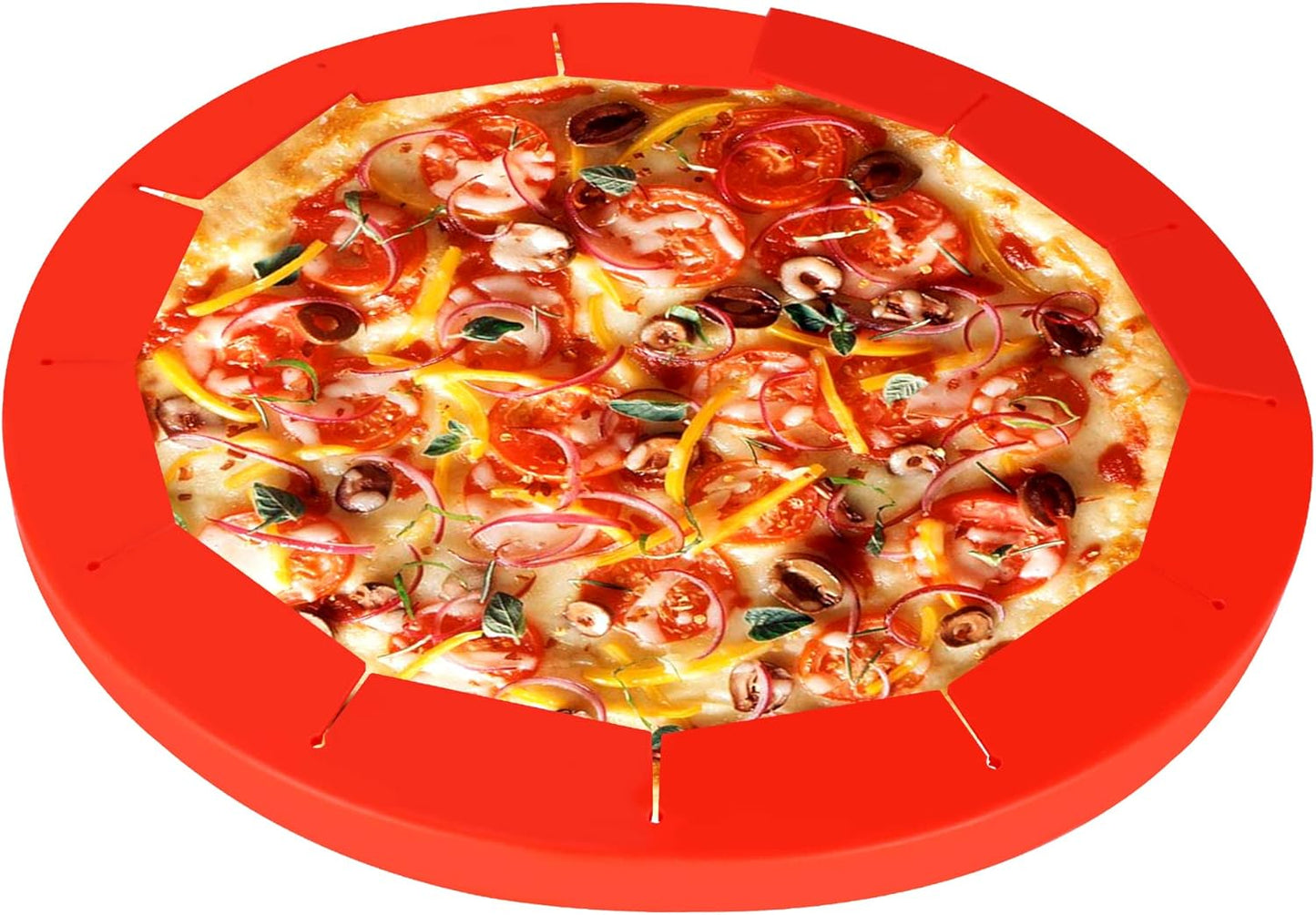 2 Pack Adjustable Silicone Pie Crust Shield Pie BPA-free Protectors Adjustable Bake Crust Protector Pie Crust Protector Cover Kitchen Tool for Baking Pie Pizza, Fit 8-11.5 Inch Pies(Red)