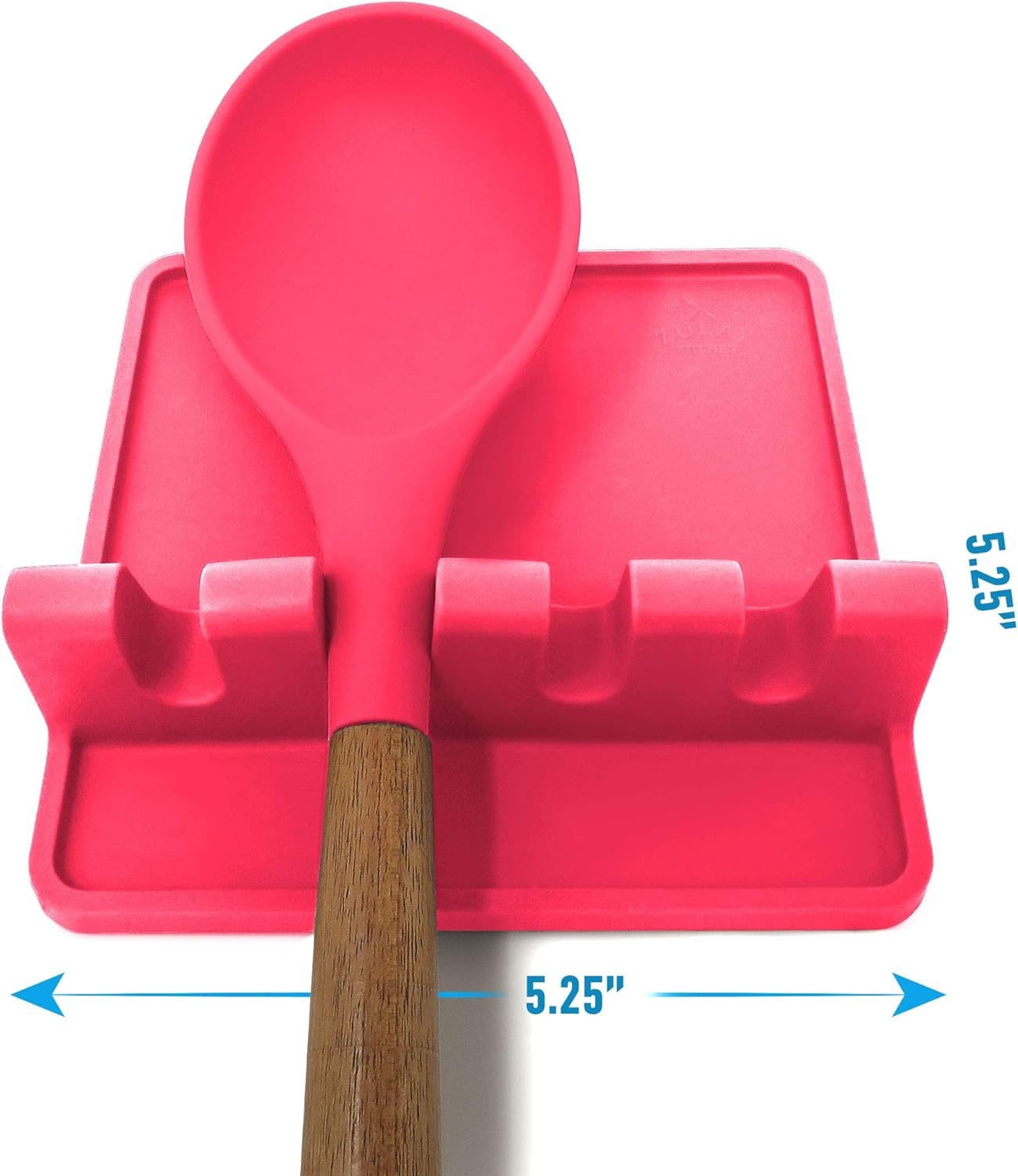 Zulay Kitchen Silicone Utensil Rest with Drip Pad for Multiple Utensils - BPA-Free, Heat-Resistant Spoon Rest & Spoon Holder for Stove Top - Kitchen Utensil Holder for Ladles & Tongs - Honeysuckle
