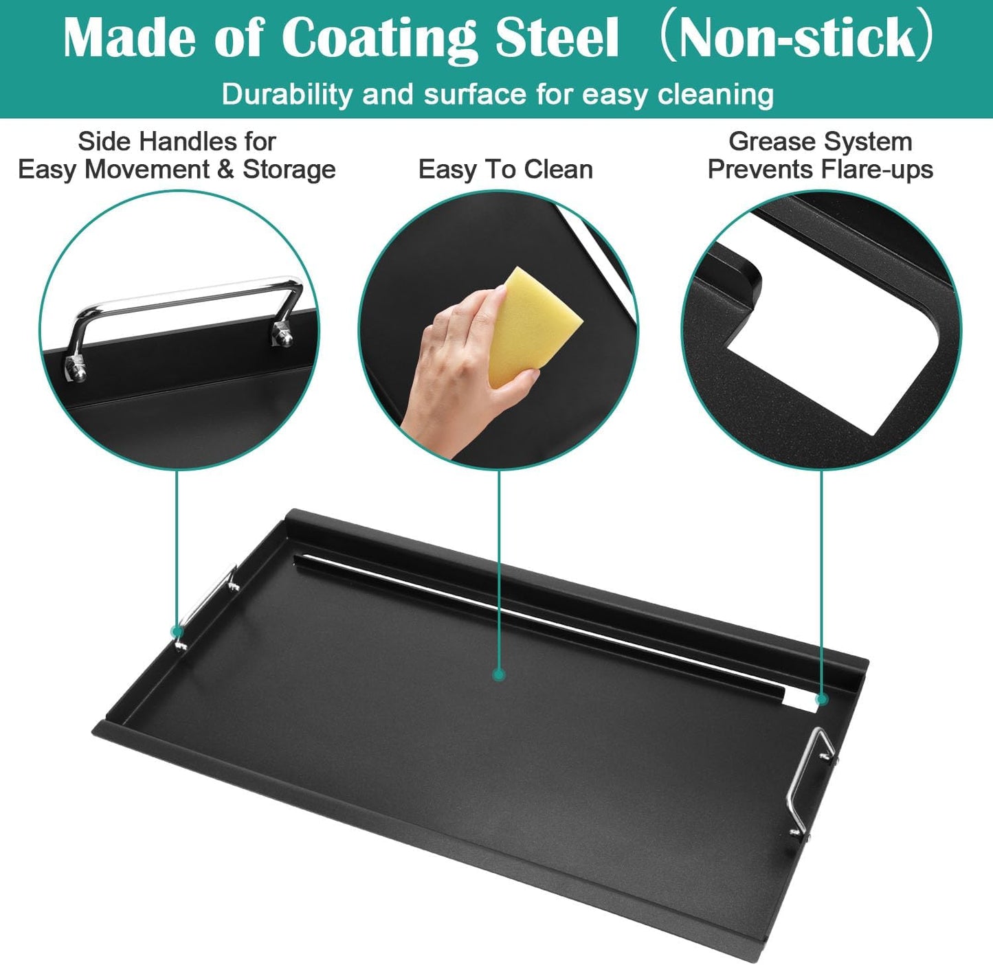 Full Size Griddle Inserts for Char-Broil Performance 6 Burner Series, Flat Top Griddle for Charbroil 463228622 463284422 463229021 463229521 463229521B 463259223 Grill, Replace for G426-0005-W1