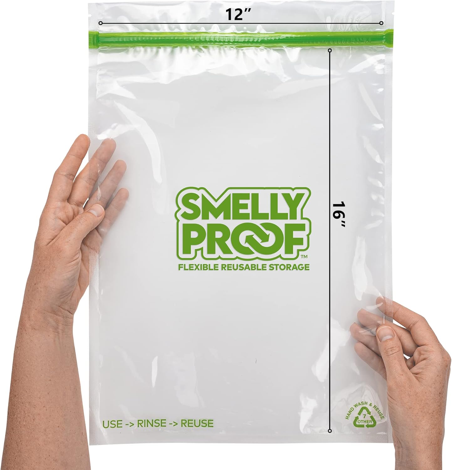 Smelly Proof Reusable Freezer Bags for Food Storage MADE IN USA, Easy Clean, Dishwasher-Safe, BPA FREE, NO PEVA, XXL 3-mil Thick Bags, Extra Large+ Clear FLAT 12" x 16", 2-GALLON, 5-Pack