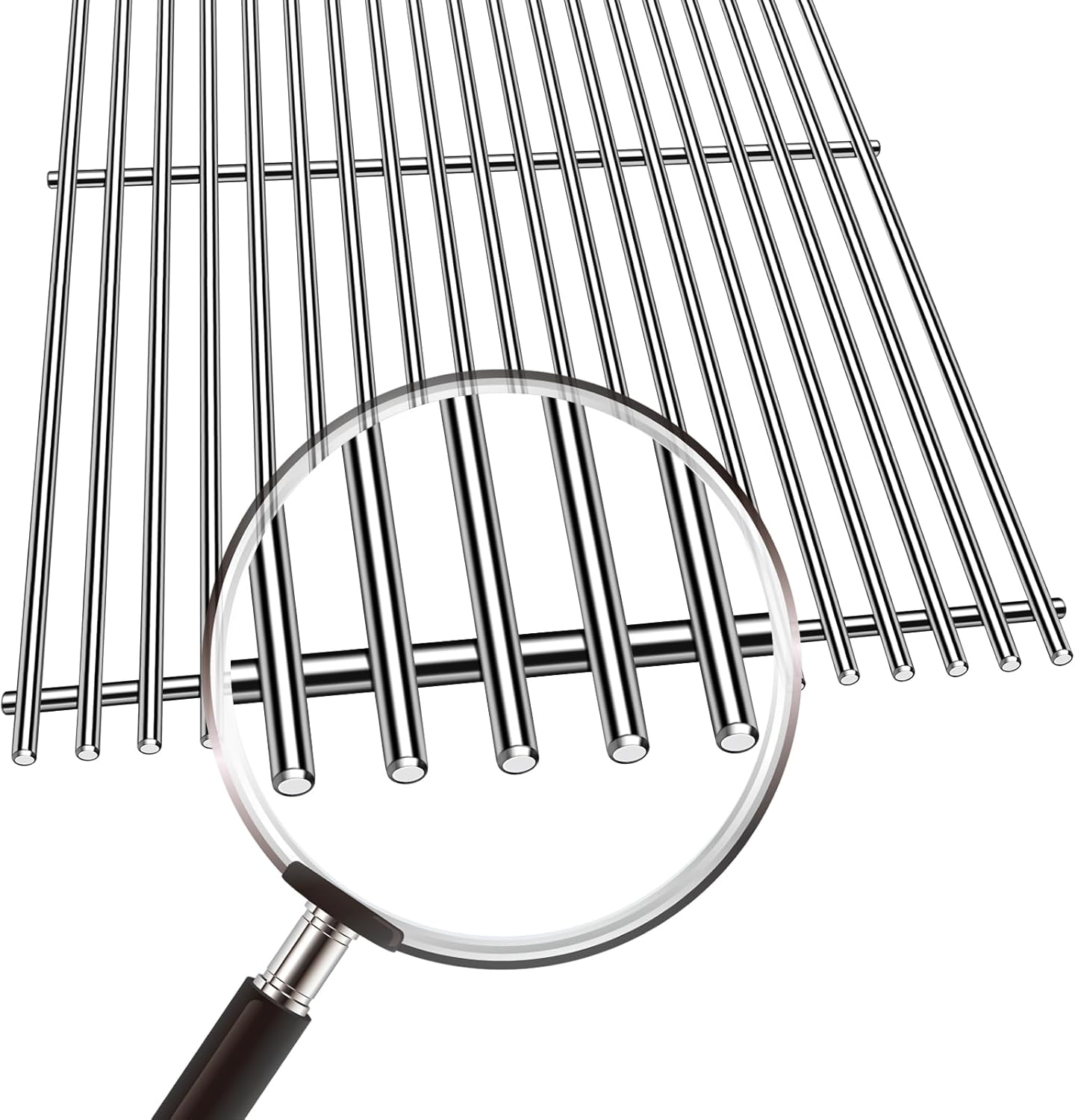 Kalomo Grill Grates Parts for Weber Genesis Grill 66803, 66096, Weber Genesis II E-610, Genesis II LX E-640 S-640, CSE-315, CSS-315, 18”Stainless Steel Grids BBQ Gas Grill Replacement Parts