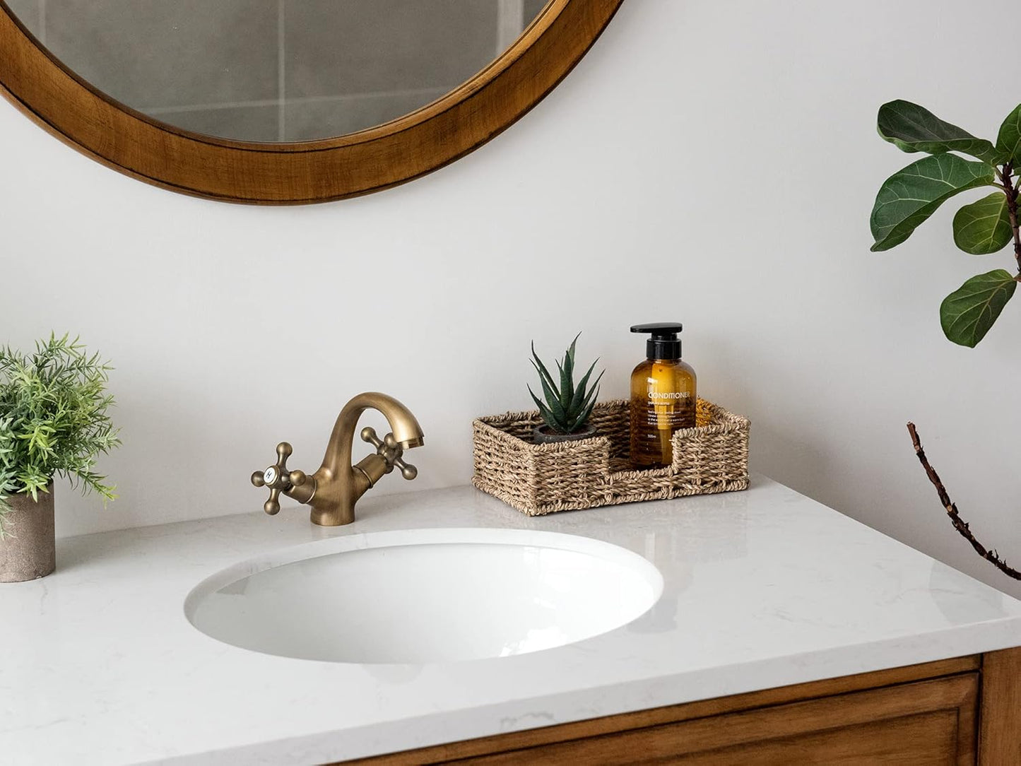 StorageWorks Napkin Holder for Bathroom, Wicker Napkin Baskets for Bathroom, Seagrass Guest Towel Holder, 9 ¾"L x 5"W x 2 ¾"H, 1 Pack